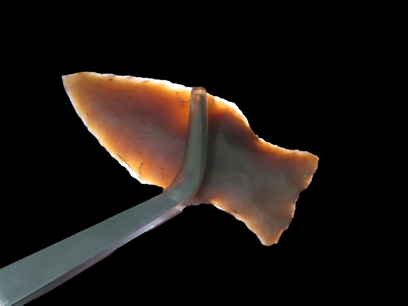 Amazing Translucent 2 3/8" Nolan found in Travis County Texas. Nice classic shape, very well flaked: Amazing Translucent 2 3/8" Nolan found in Travis County Texas. Nice classic shape, very well flaked and nicely patinated arrowhead.