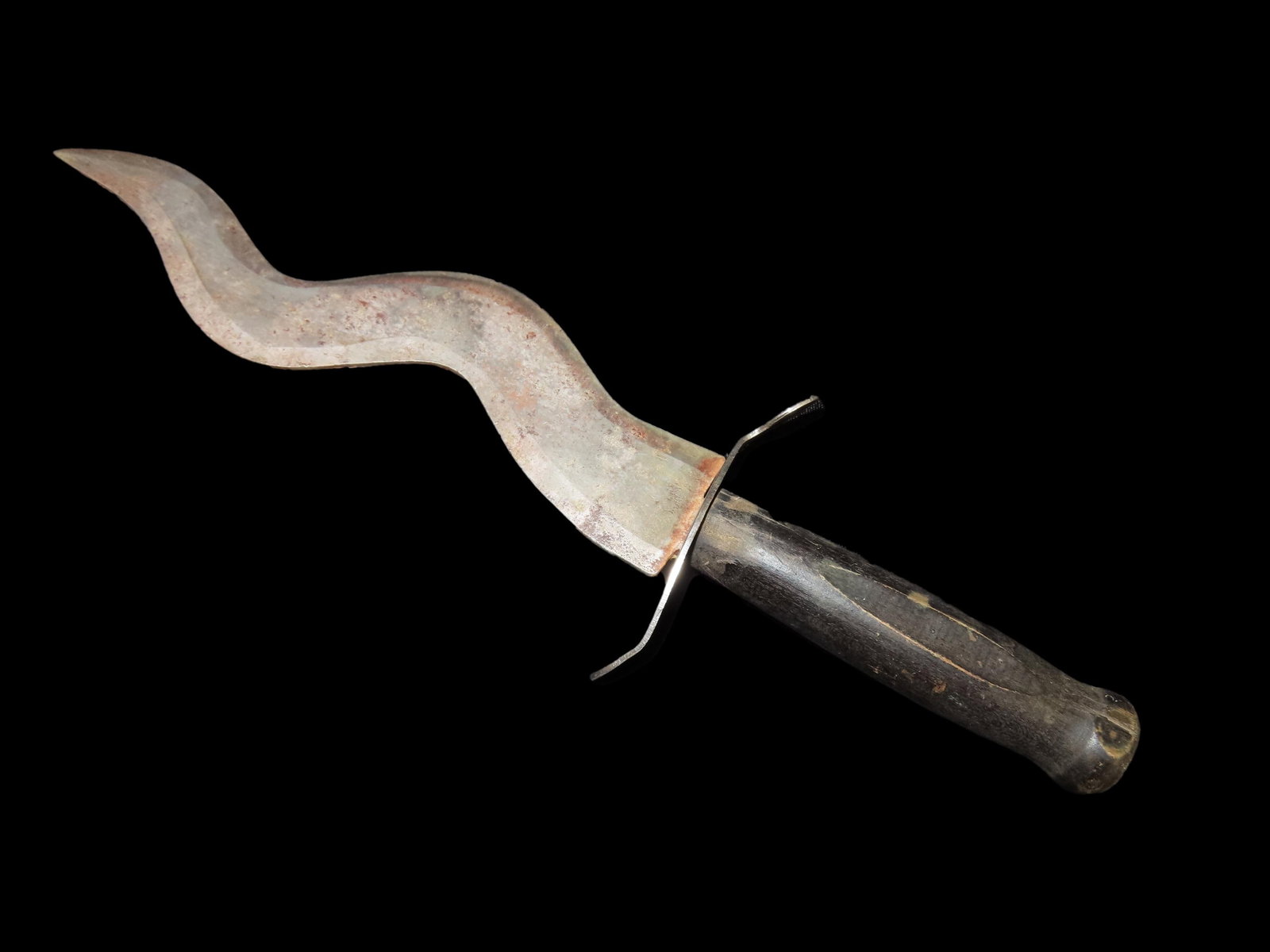 Nice Early Fixed Blade Curved Blade Bowie Knife, Japan Made, 1900's (1 of 8)