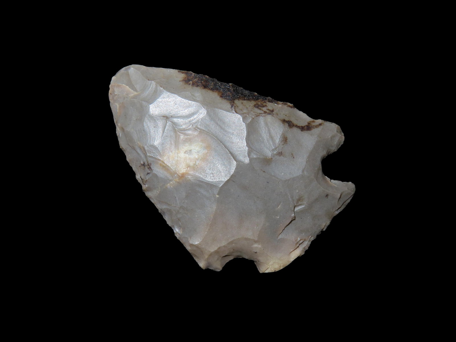 Nice 1 13/16" Archaic Kirk Corner Notch found in Meade County Kentucky. Well flaked and heavy: Nice 1 13/16" Archaic Kirk Corner Notch found in Meade County Kentucky. Well flaked and heavy patina. Indian Arrowhead, Artifact.