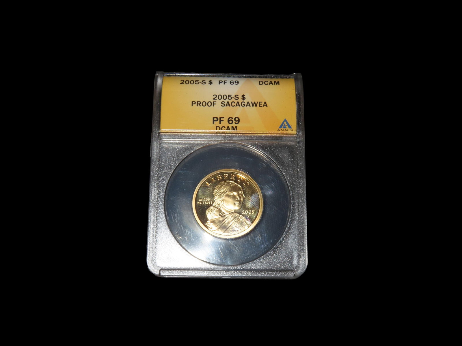 HIGH GRADE Proof 69 Deep Cameo PCGS Slabbed & Graded 2005-S Sacagawea $1 Dollar U.S. Gold Colored: HIGH GRADE Proof 69 Deep Cameo PCGS Slabbed & Graded 2005-S Sacagawea $1 Dollar U.S. Gold Colored Clad Coin