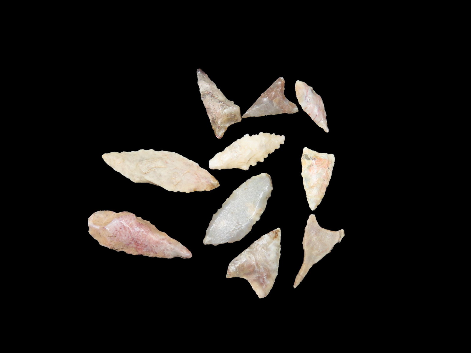 Lot of 10 African Neolithic Arrowheads, Sahara Desert, Africa. Bird points, Spear Points, Tools,: Lot of 10 African Neolithic Arrowheads, Sahara Desert, Africa. Bird points, Spear Points, Tools, Weapons