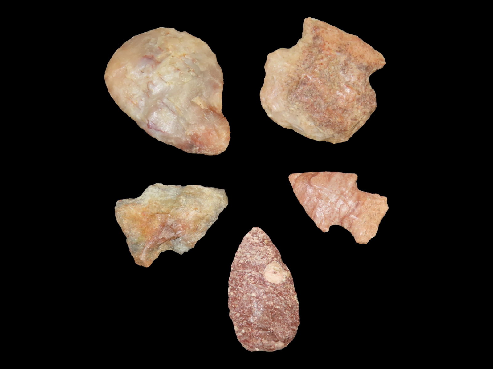 Lot of 5 Arrowheads from Indiana, Great Color (1 of 5)
