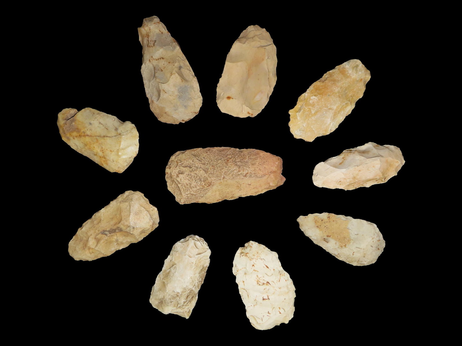 10 Archaic Preform Blade Types and Adz Types, All From Missouri (1 of 2)
