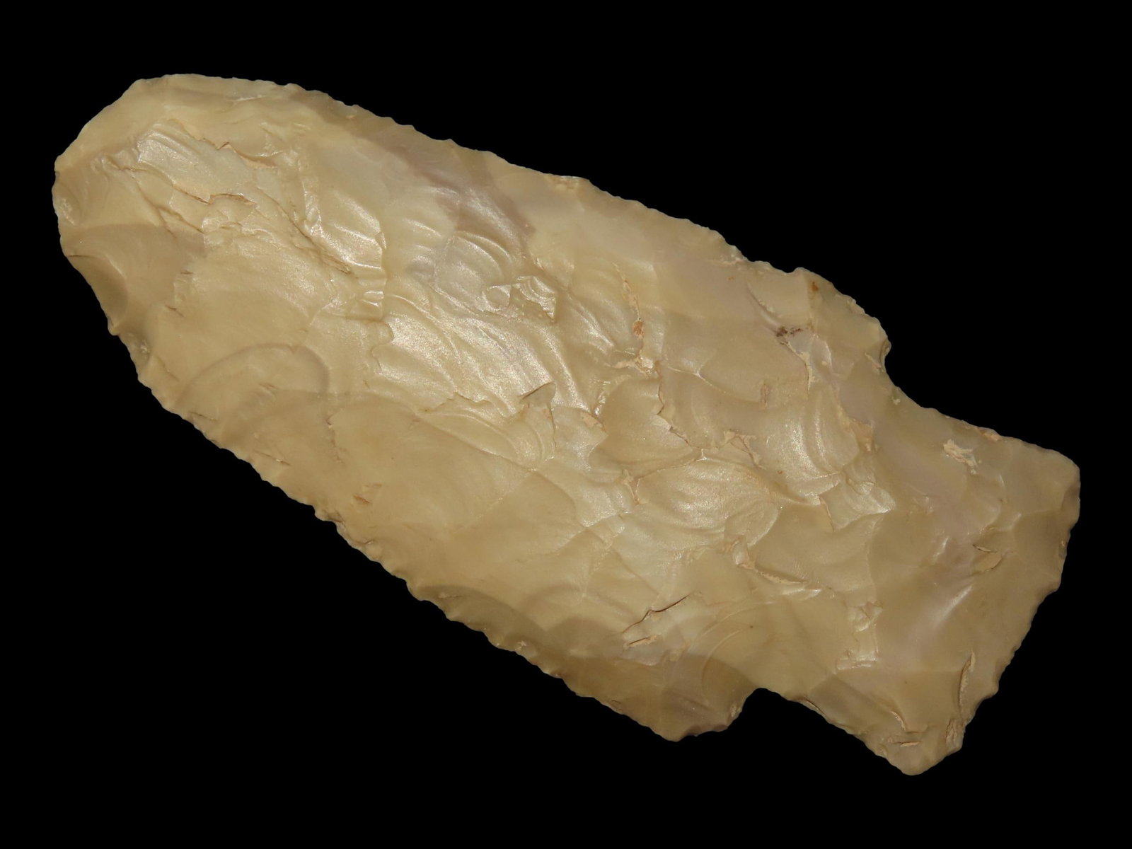 2 3/4" Hardin Blunt, Colorful Striped Chert, Missouri, Ex. Nick Gatses: 2 3/4" Hardin Blunt, Colorful Striped Chert, Missouri, Ex. Nick Gatses