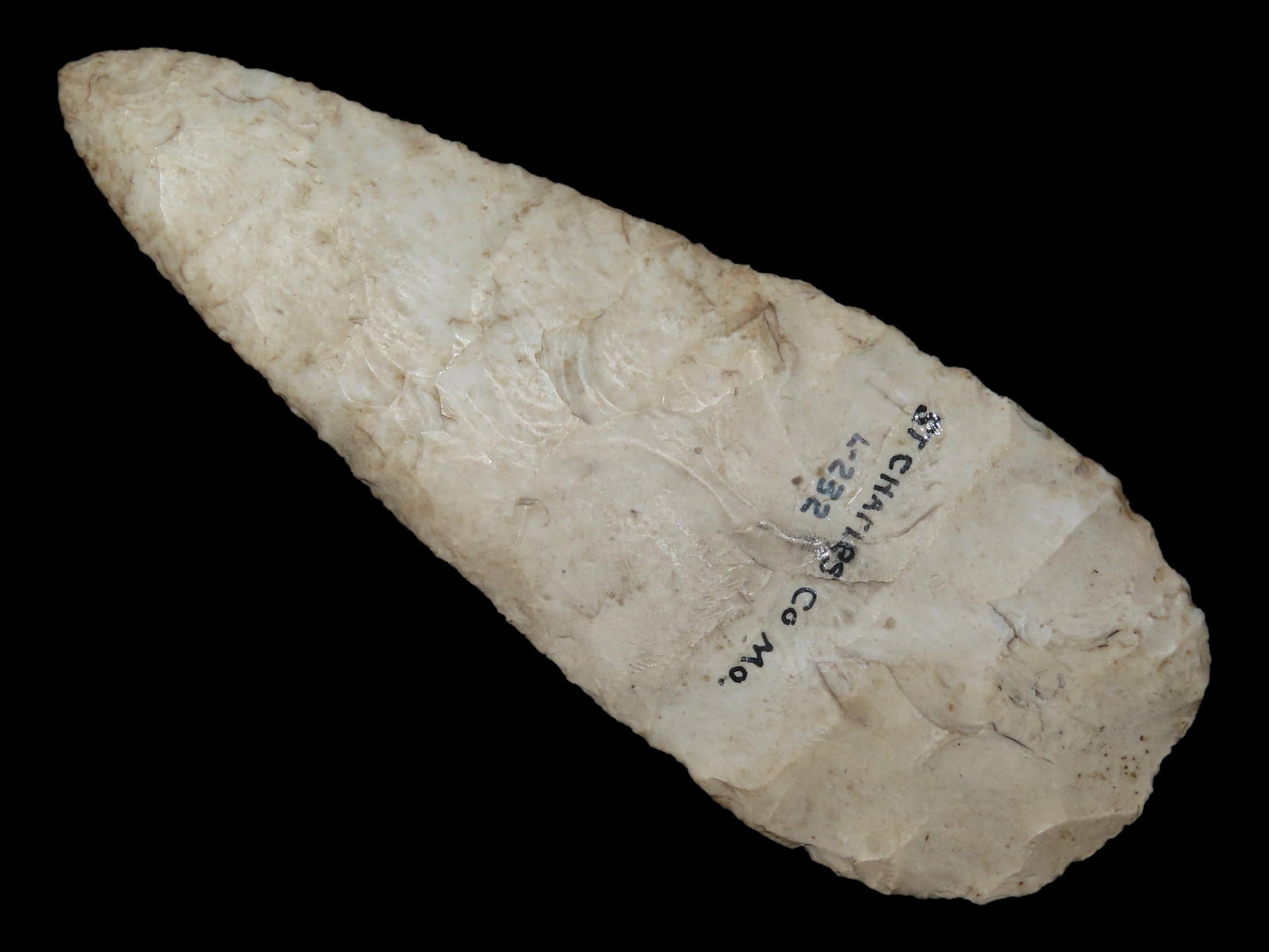 5 1/2" x 2" Stanfield, Burlington Chert, St. Charles Co., Missouri, Motley & Leithoff COA (1 of 13)
