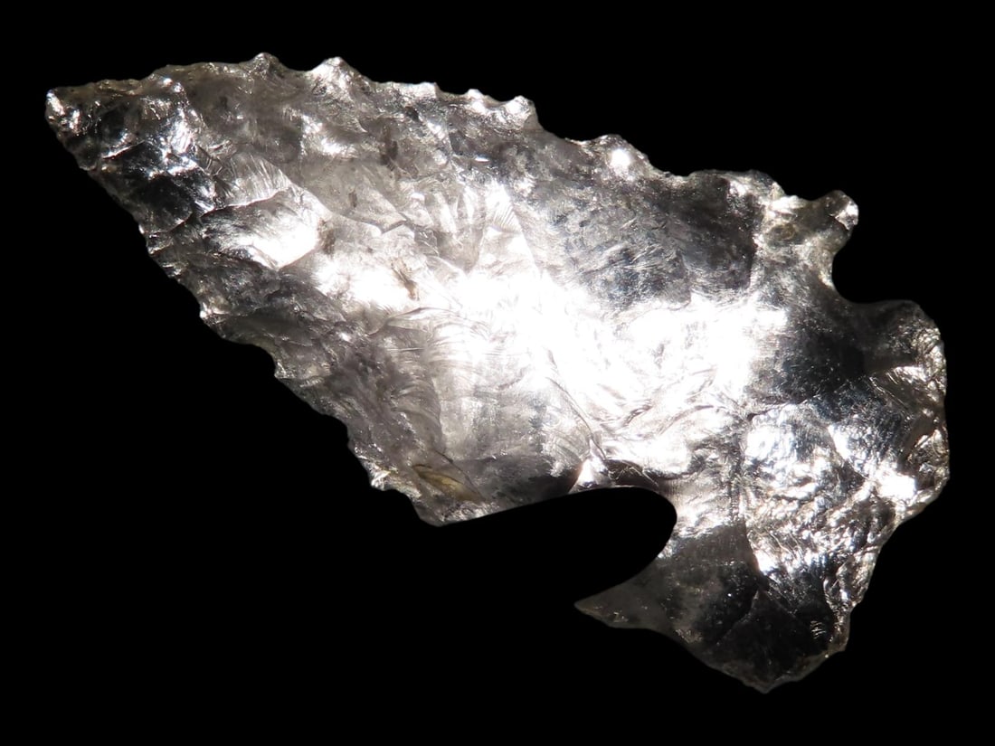 1 9/16" x 13/16" Kirk Corner Notch, Crystal Quartz, South Carolina, Dickey COA (1 of 8)
