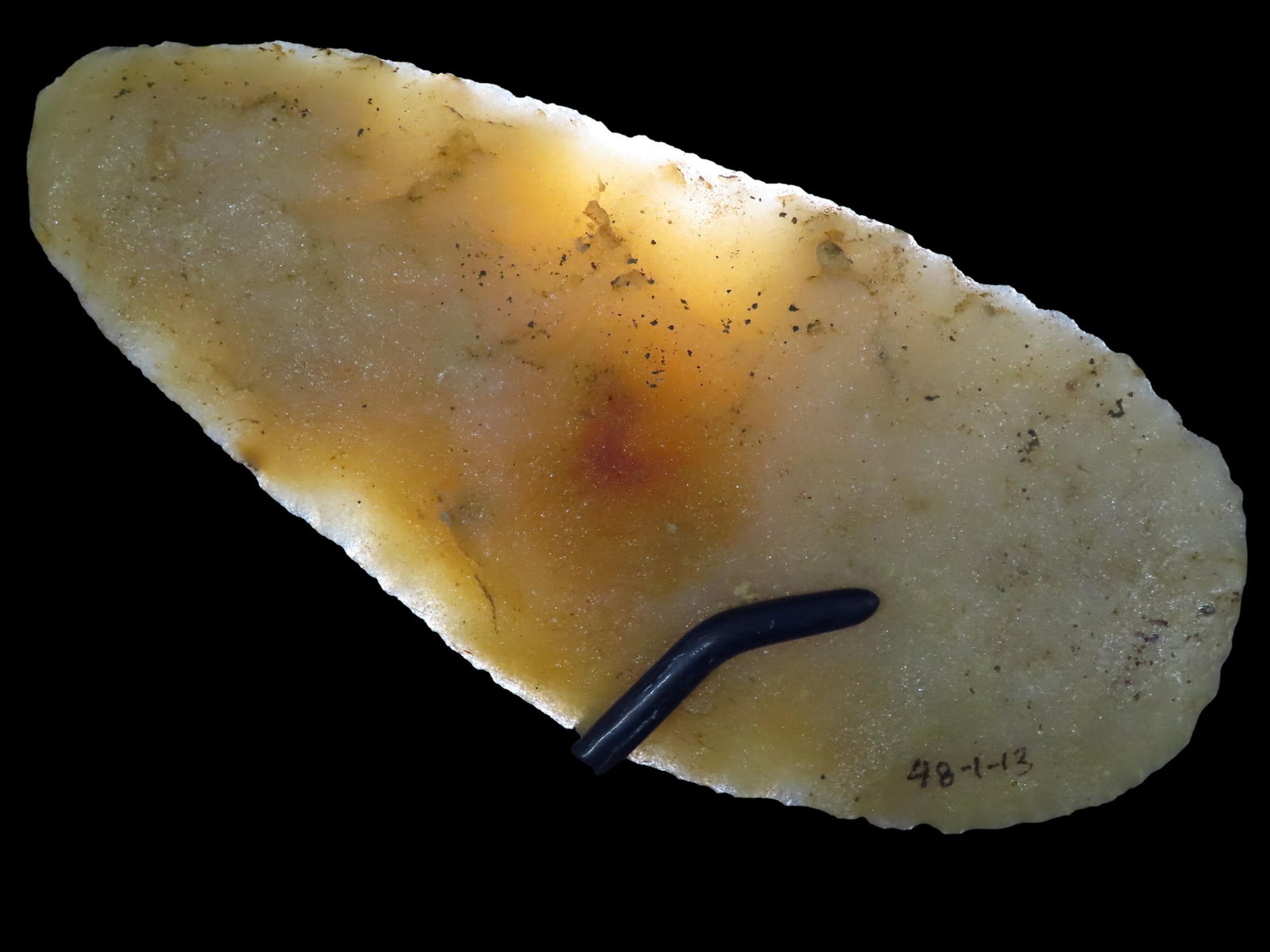 5 3/4" x 2 1/2" Archaic Knife, Hixton Quartz, Wisconsin, Motley & Leithoff COA (1 of 13)
