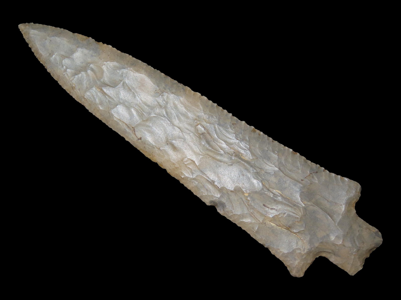 6 7/8" x 1 13/16" Little Bear Creek, Related to Kramer, Robbins Adena, Fort Payne Chert, Itawamba (1 of 13)