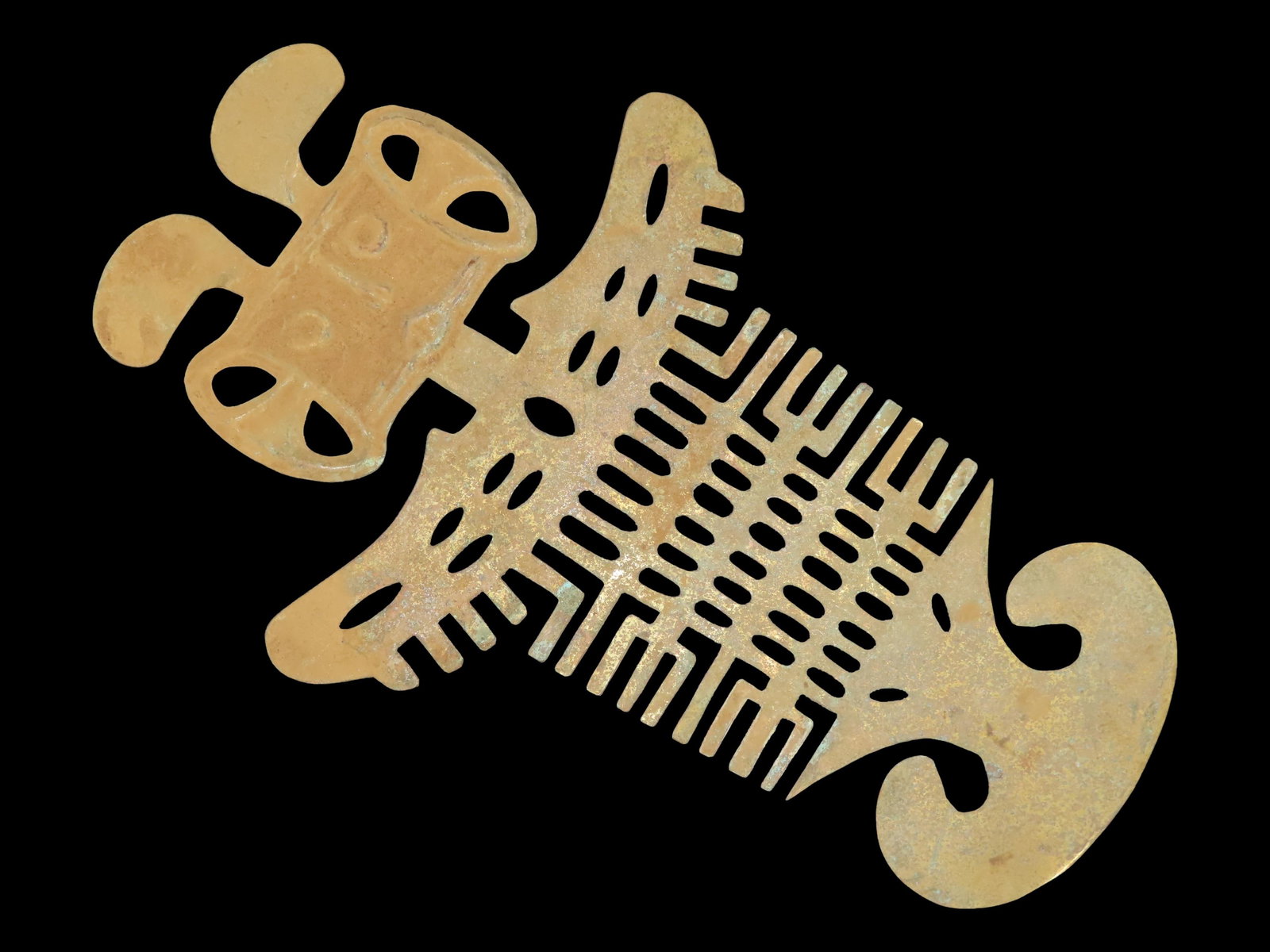 11" x 7" Pre-Columbian Ornamental Shaman Artifact, Copper, Peru, Motley & Leithoff COA (1 of 11)
