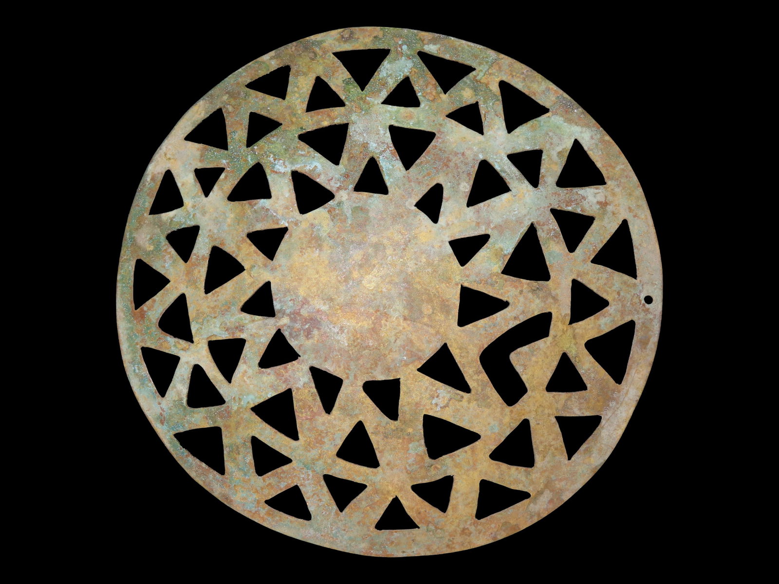 6 1/8" x 6 1/8" Ornamental Shamanistic Pendant, Copper, Peru, Motley & Leithoff COA (1 of 7)