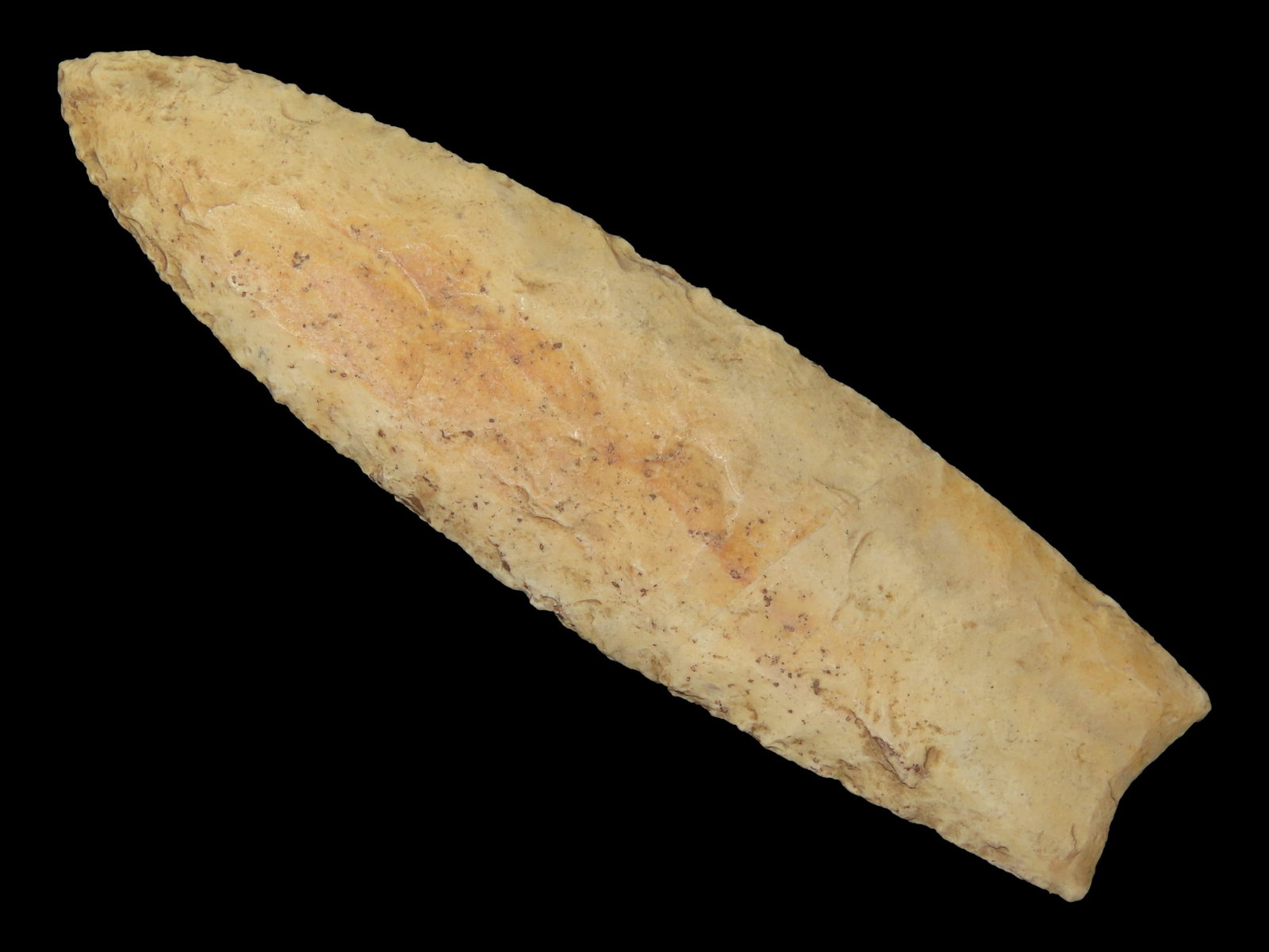4 1/4" Fluted Clovis, Creek Stained Burlington Chert, Mason Co., Illinois (1 of 11)