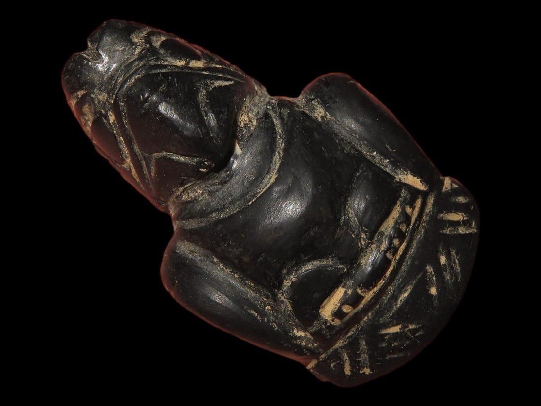 1" x 1 1/2" Effigy Pendant, Jade, South America, Motley & Leithoff COA (1 of 9)
