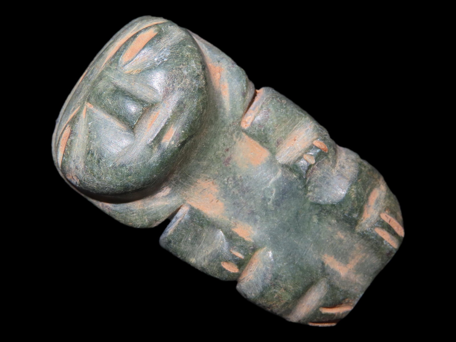 1 11/16" x 15/16" Effigy Pendant, Jade, Peru, Ex. Steve Barras Estate, Motley & Leithoff COA (1 of 10)
