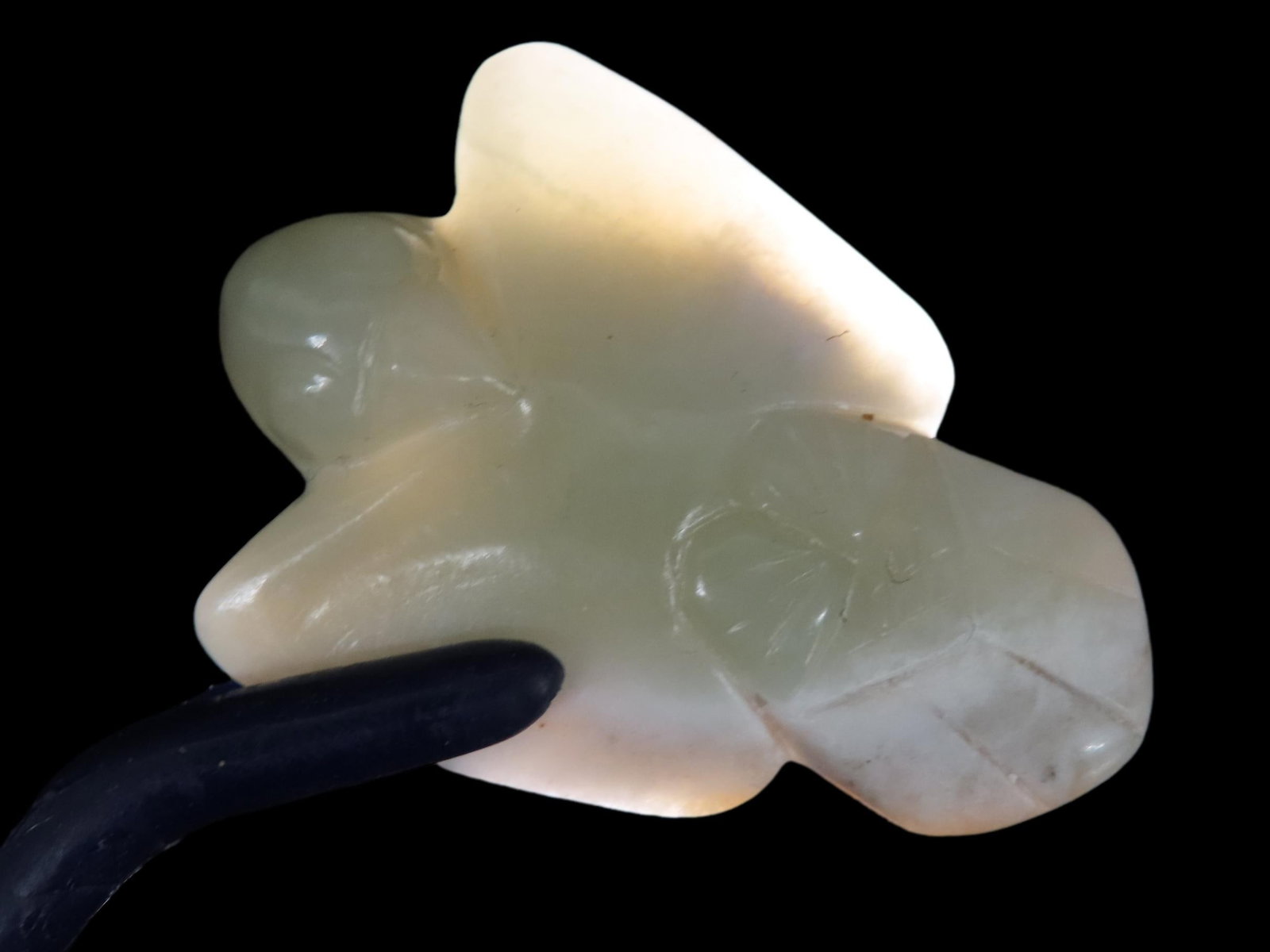 1 1/2" x 1 1/8" Antique Chinese Hongshan Culture Jade Effigy Carving, Asian, Vintage, Handmade. The: 1 1/2" x 1 1/8" Antique Chinese Hongshan Culture Jade Effigy Carving, Asian, Vintage, Handmade. The Hongshan Culture was a Neolithic culture in the West Liao River Basin in Northeast China. Hongshan s