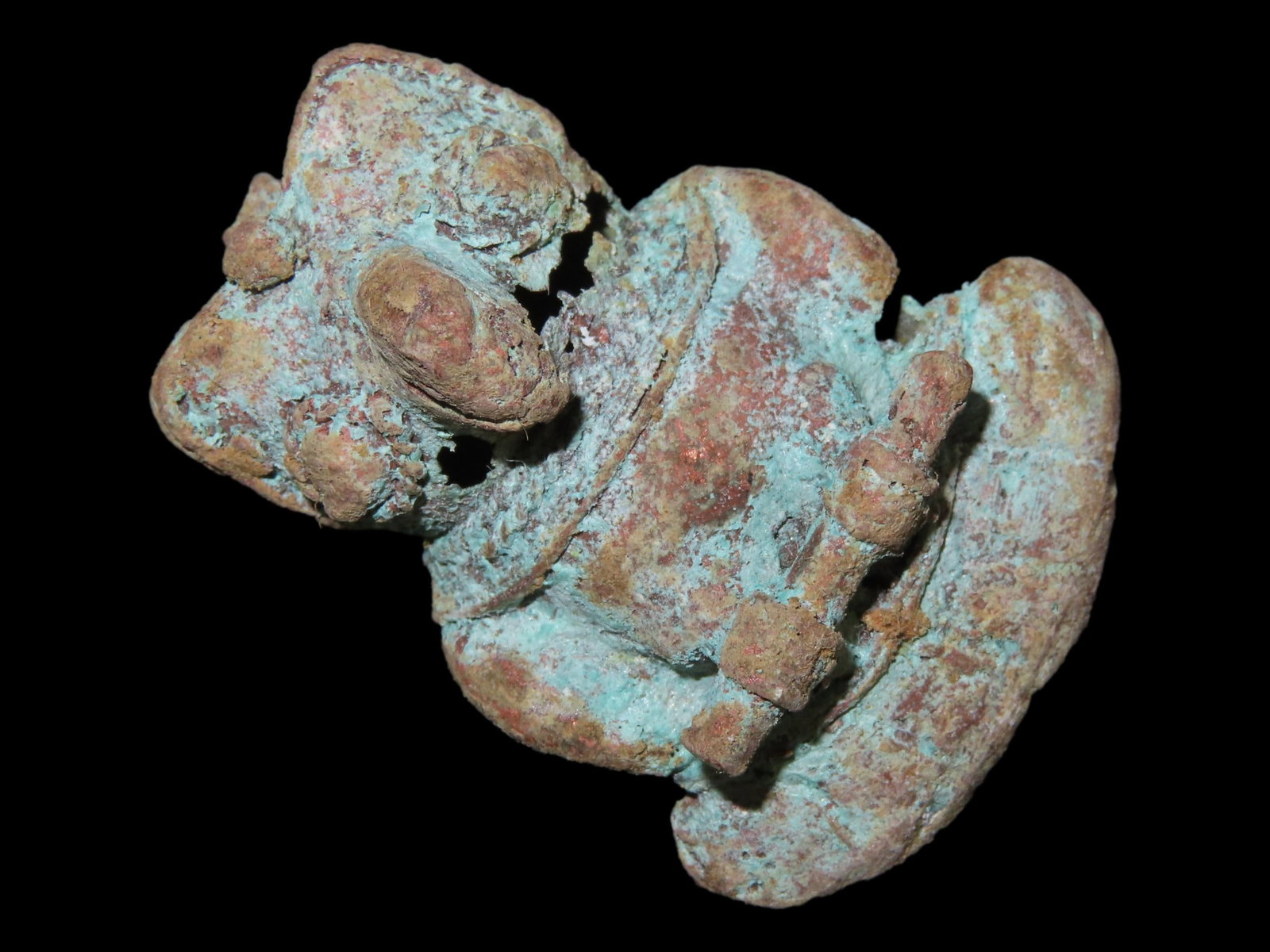 1 1/2" x 1 1/8" Pre-Columbian Owl Effigy Pendant, Copper, Costa Rica, Motley & Leithoff COA (1 of 7)