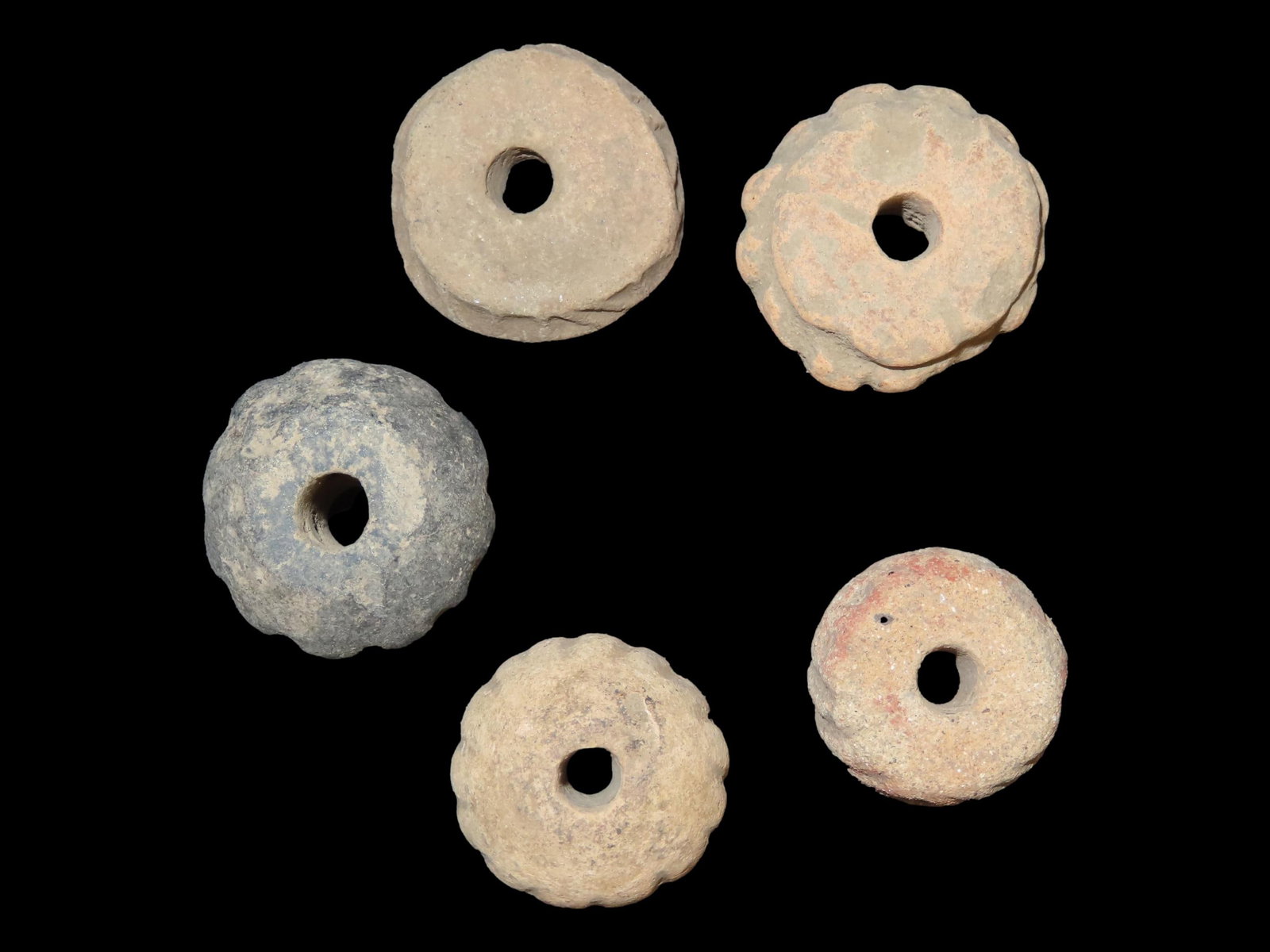 Set of Pre-Columbian Effigy Pottery Beads from Belize, Nicely Designed with Different Effigy (1 of 3)