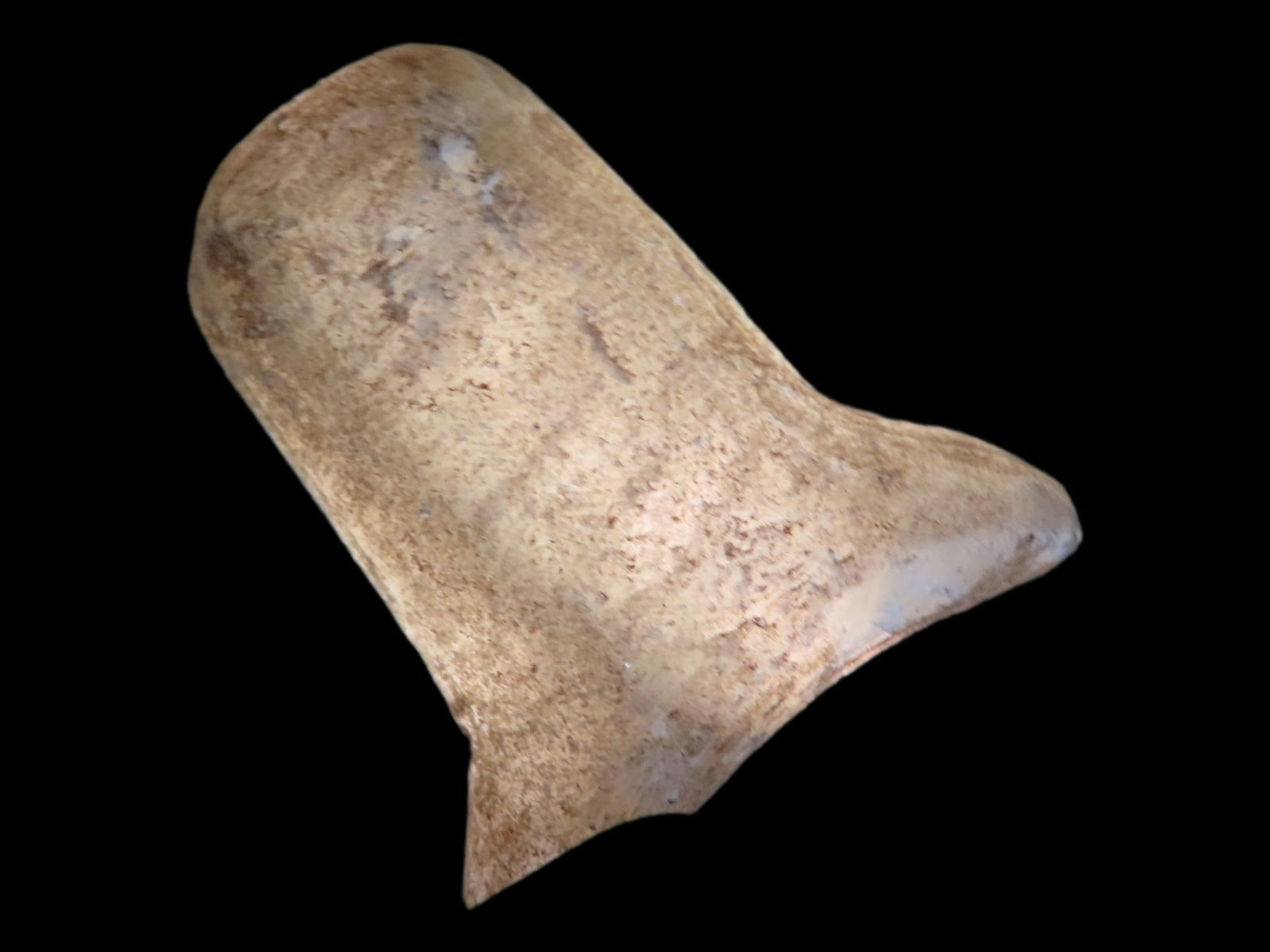 1" x 7/8" Pre-Columbian Aztec Lip Plug Labret, Soft Translucent Stone, from South America: 1" x 7/8" Pre-Columbian Aztec Lip Plug Labret, Soft Translucent Stone, from South America