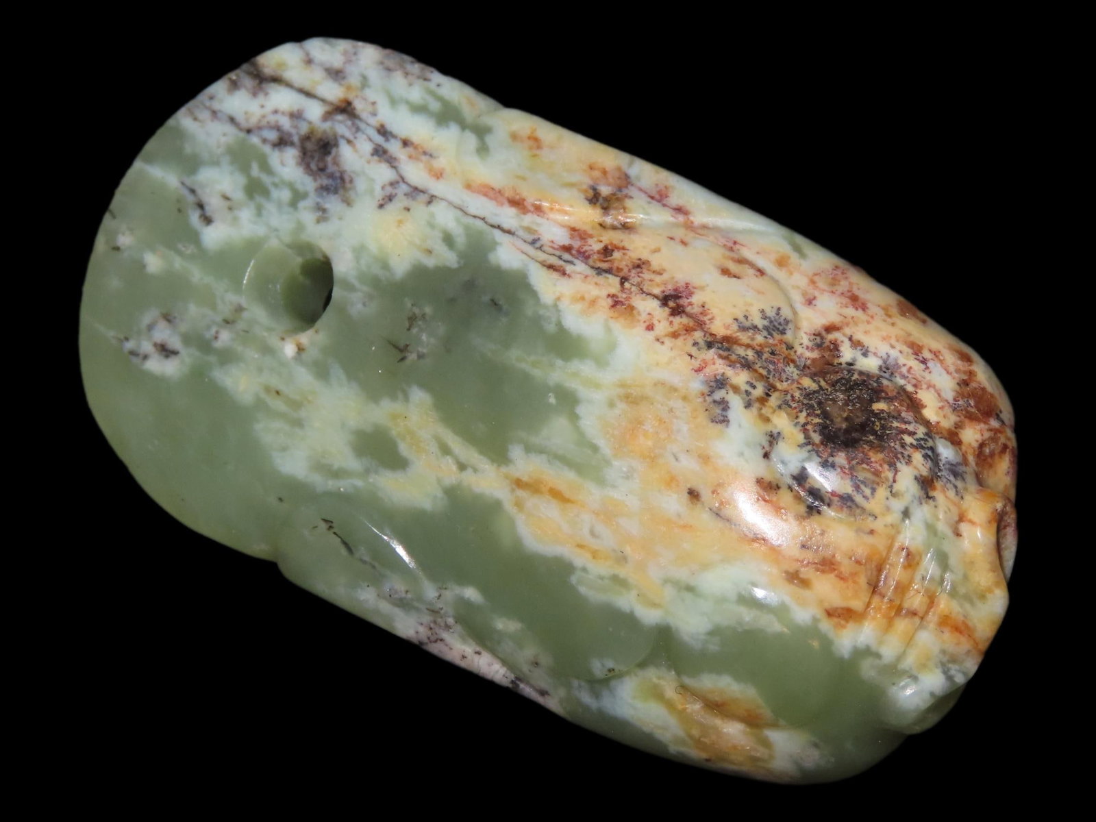 2 1/2" x 1 1/4" Antique Chinese Hongshan Culture Jade Effigy Carving, Asian, Vintage, Handmade. The: 2 1/2" x 1 1/4" Antique Chinese Hongshan Culture Jade Effigy Carving, Asian, Vintage, Handmade. The Hongshan Culture was a Neolithic culture in the West Liao River Basin in Northeast China. Hongshan s