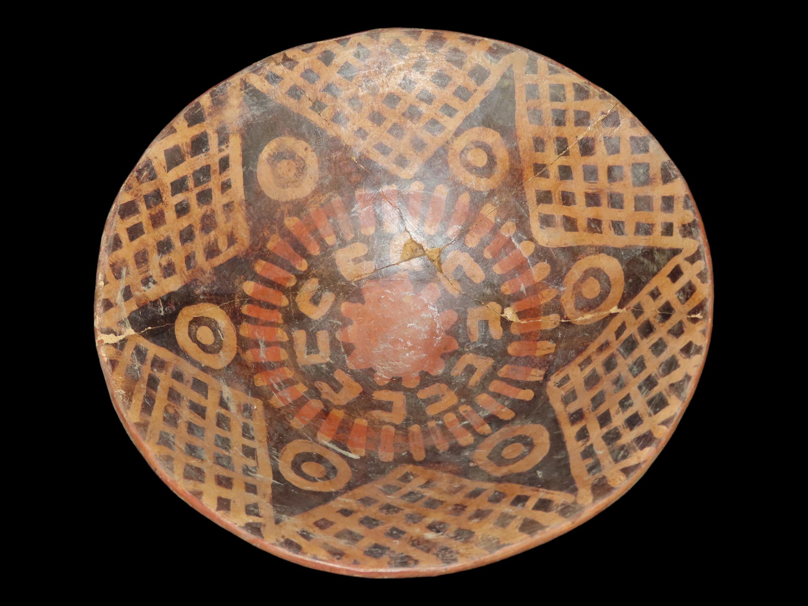3 1/2" x 8 3/4" Pre-Columbian Tuza Narino Culture, Painted Stardust Designed Patterns, 800 to 1500 (1 of 12)