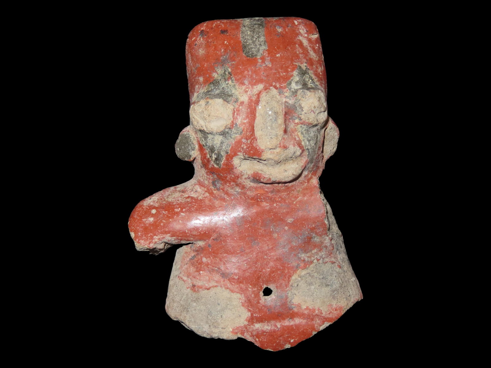 Nayarit Seated Figurine, Pre-Columbian Pottery, 300 BCE - 300 CE, Western Mexico: Nayarit Seated Figurine, Pre-Columbian Pottery, 300 BCE - 300 CE, Western Mexico