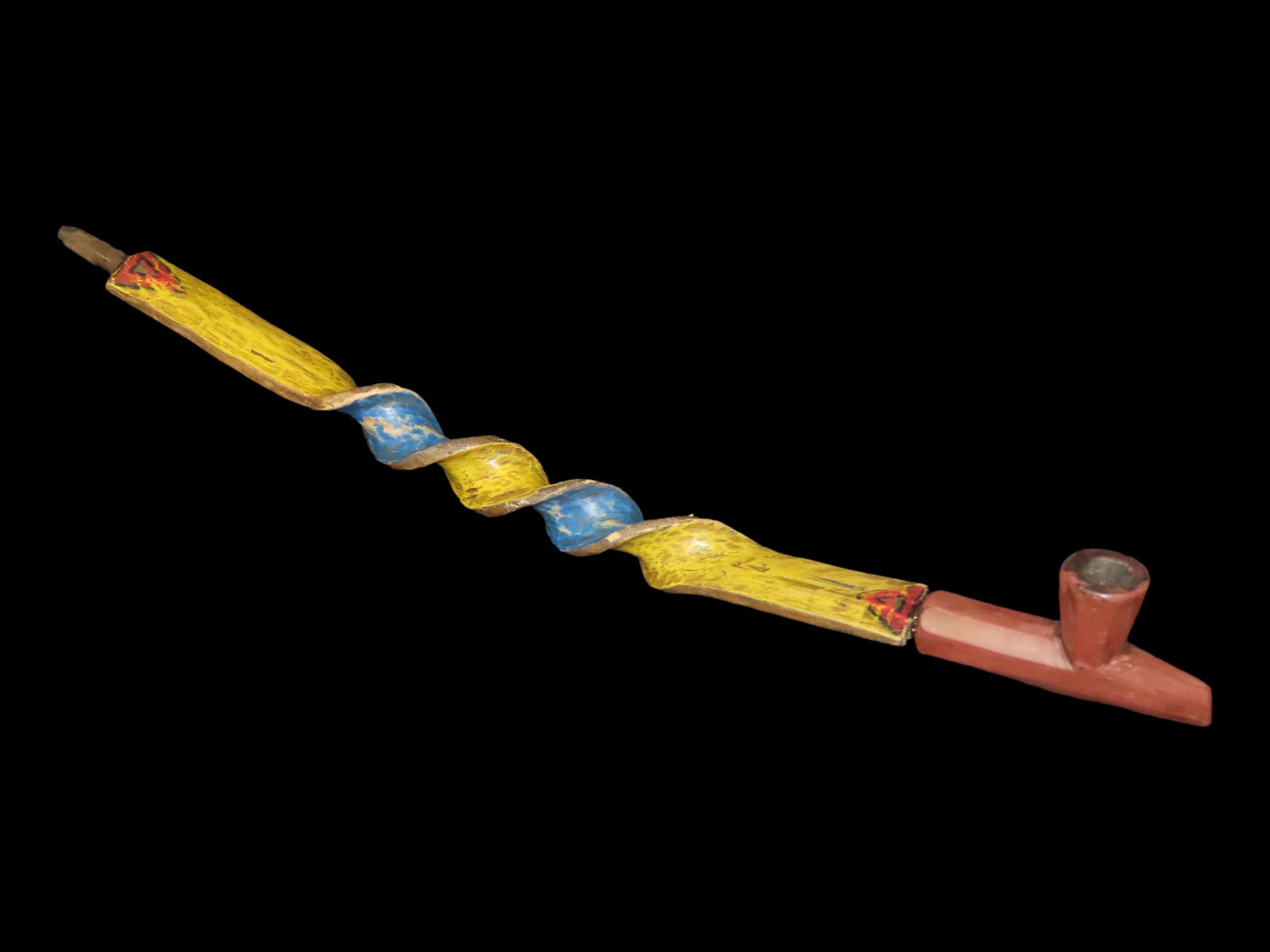 Plains Indian Style Catlinite Pipe with Twisted Wood Stem, 1900s (1 of 14)