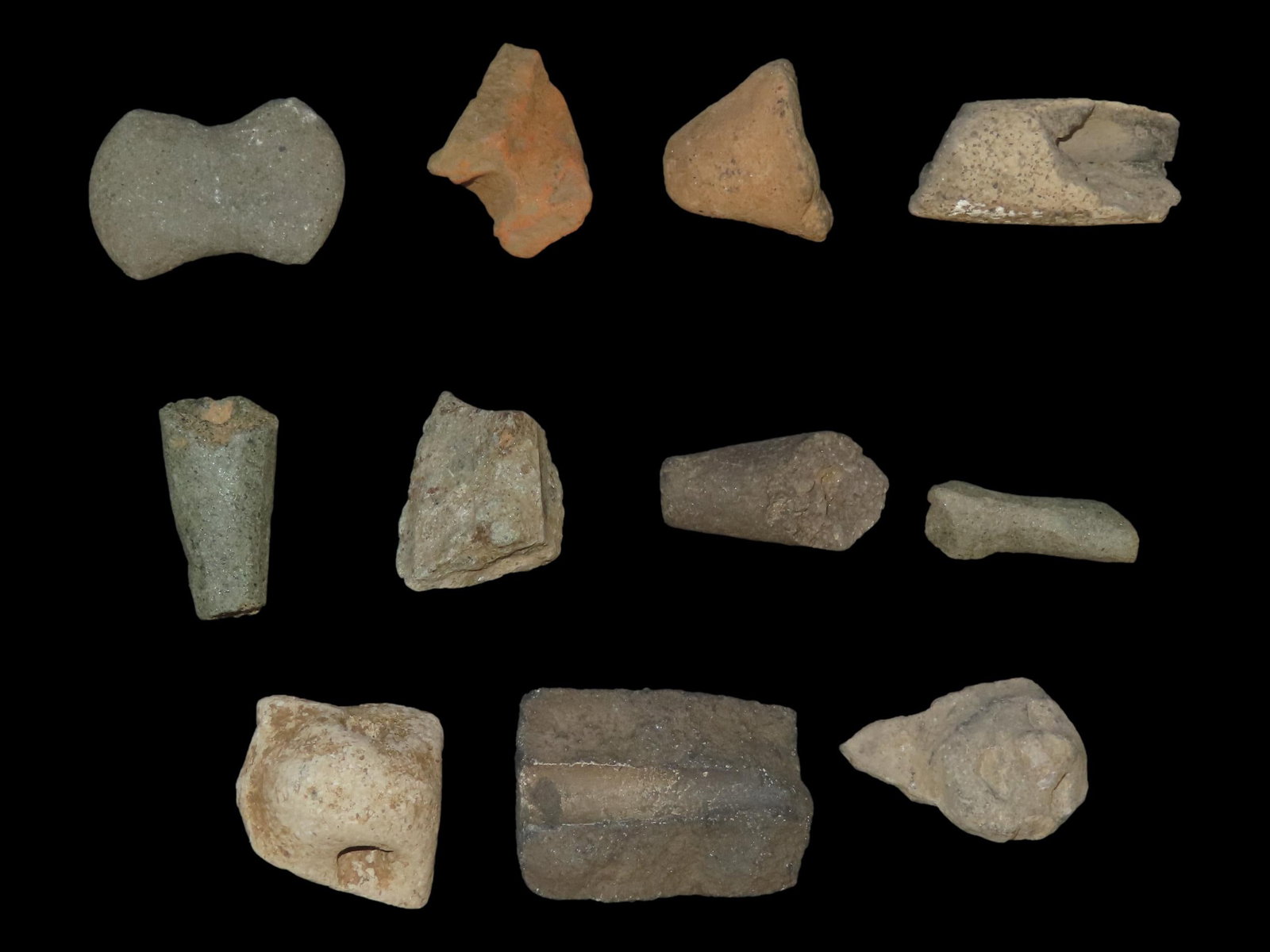 Lot of Misc. Pipe Pieces & Pottery Pieces, Cole Co., Missouri, Found by Steve Garret (1 of 8)
