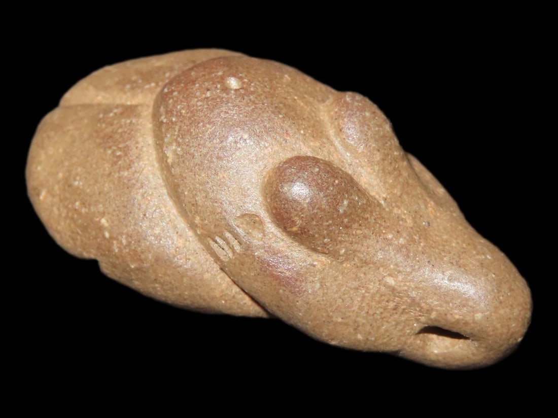 1 1/4" Pre-Columbian Stone Female Effigy Fertility Pendant, Colombia, South America (1 of 6)