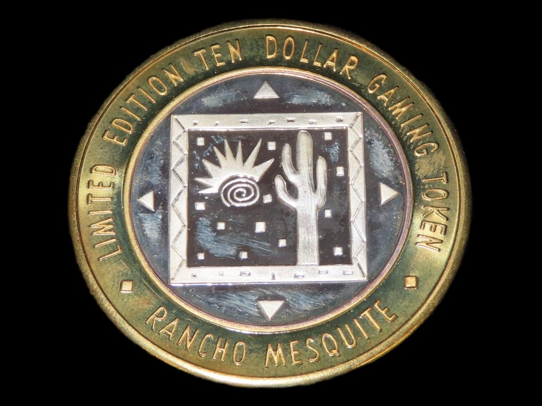 Authentic 1 oz Silver Limited Edition $10 Gaming Token, Las Vegas, .999 Pure Silver (1 of 3)