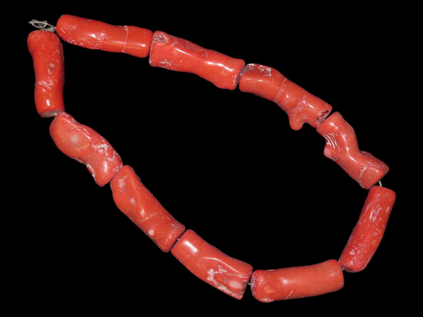 Strand of Fossil Coral Beads, Italian/Mediterranean Red/Pink (1 of 6)