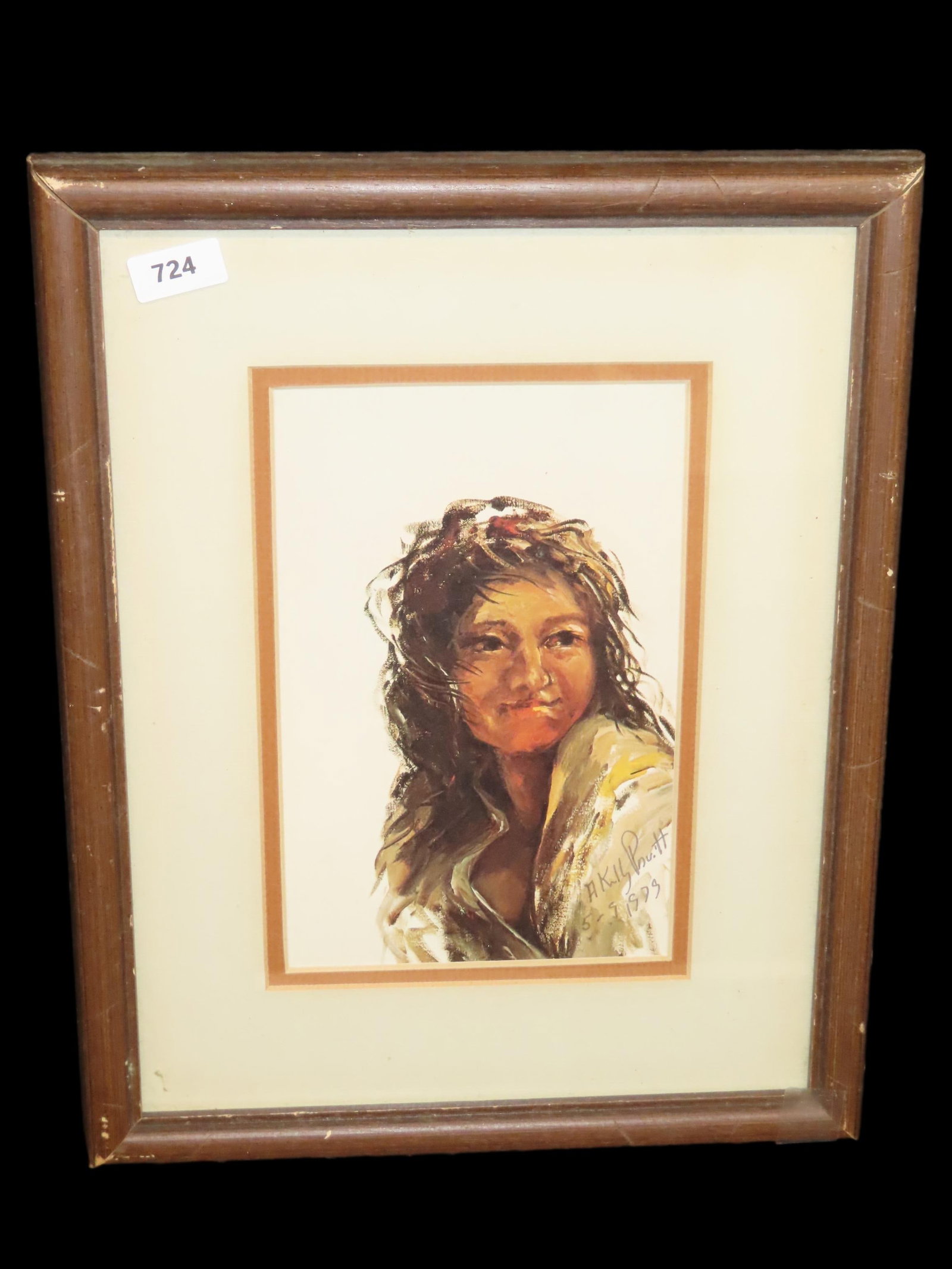 12" Tall x 9 1/2" Long Native American Artwork Print by A. Kelly Pruitt, 5/9/1979: 12" Tall x 9 1/2" Long Native American Artwork Print by A. Kelly Pruitt, 5/9/1979
