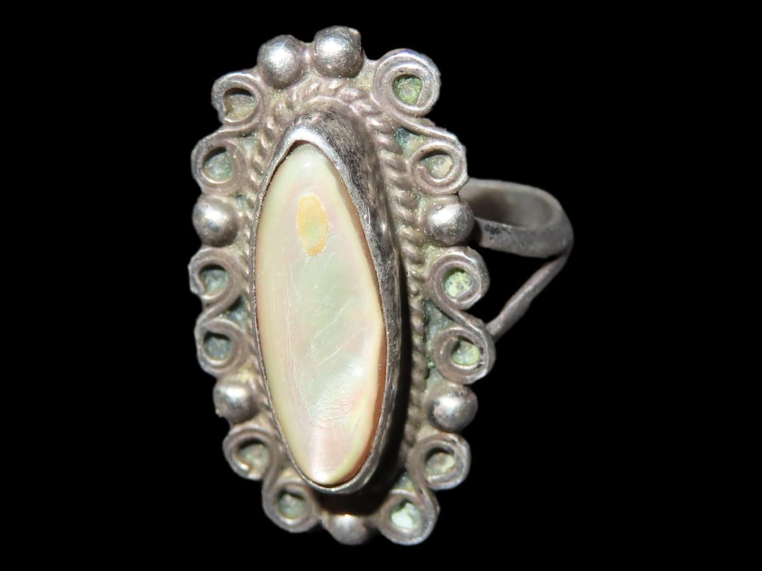 Early Southwest Native American Silver Ring, Stamped (1 of 5)