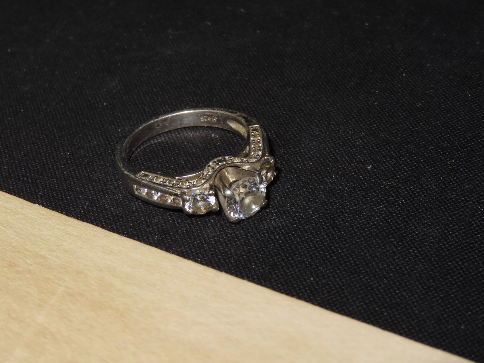 Silver Ring, Stamped Inside, Stones Untested: Silver Ring, Stamped Inside, Stones Untested