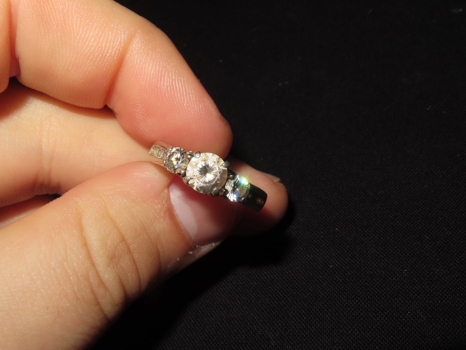 Silver Ring, Stamped Inside, Stones Untested - 2