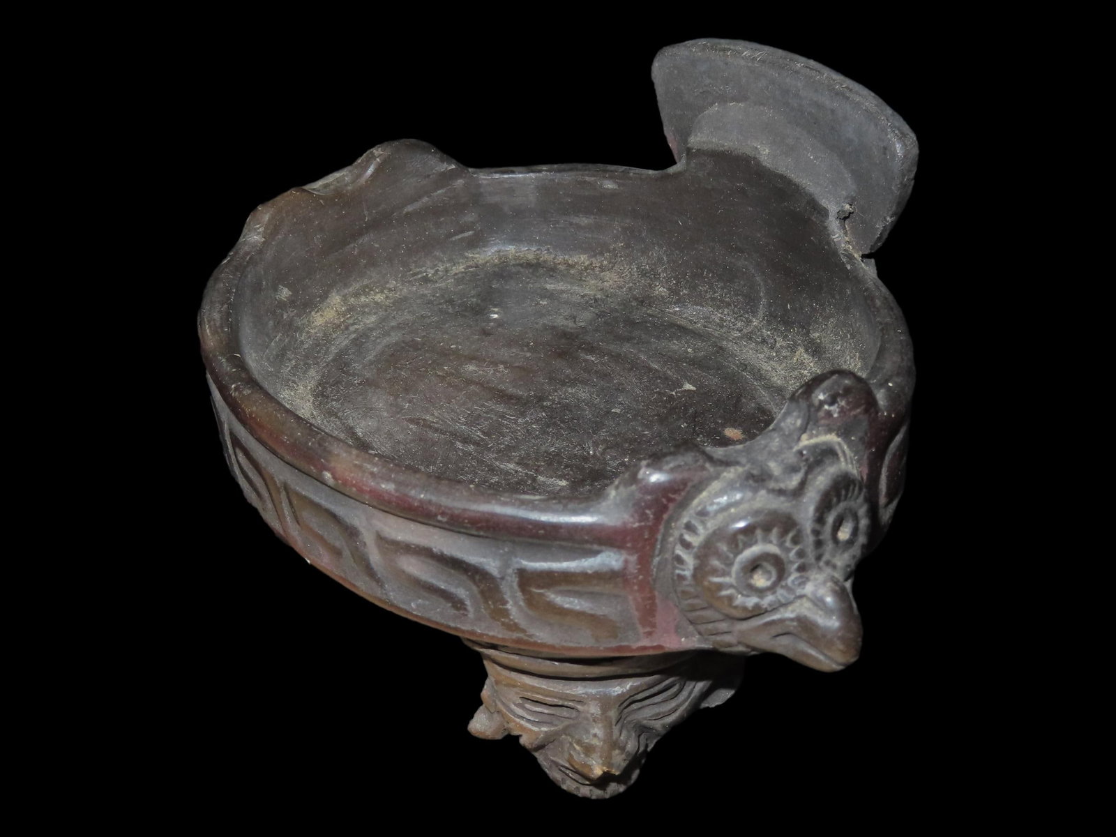 5 3/8" x 3 1/8" Pre-Columbian Style Trinket Dish, Pottery (1 of 10)