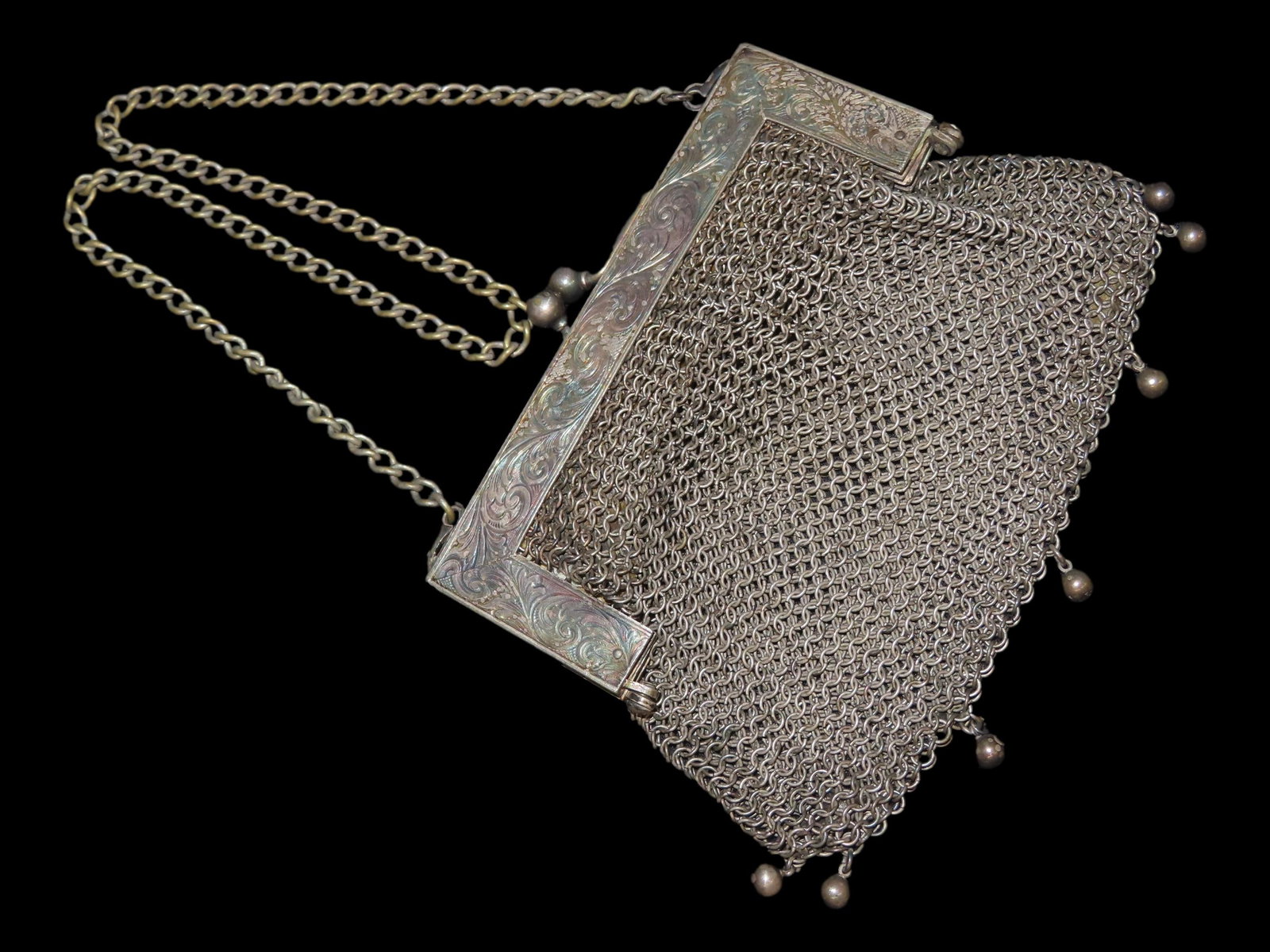 Antique Victorian German Silver Chatelaine Purse, 1860-1900 (1 of 4)