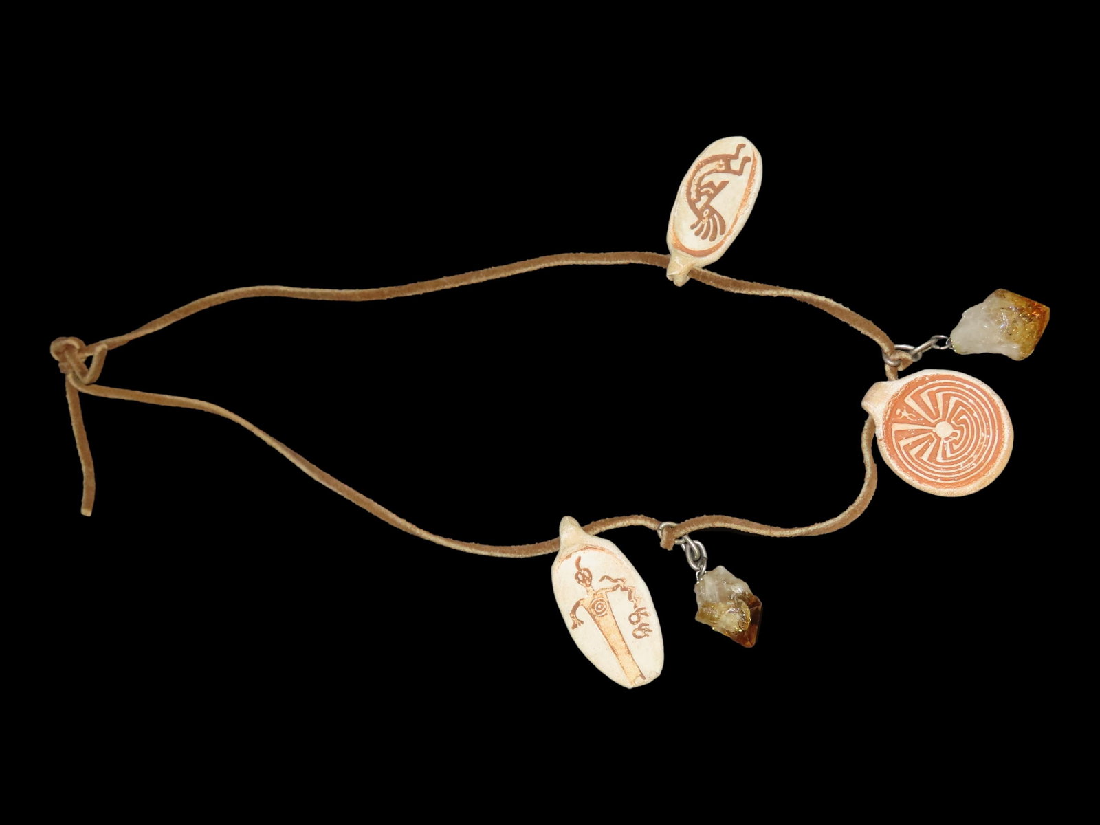 Set of Native American Pendants and Healing Gems: Set of Native American Pendants and Healing Gems