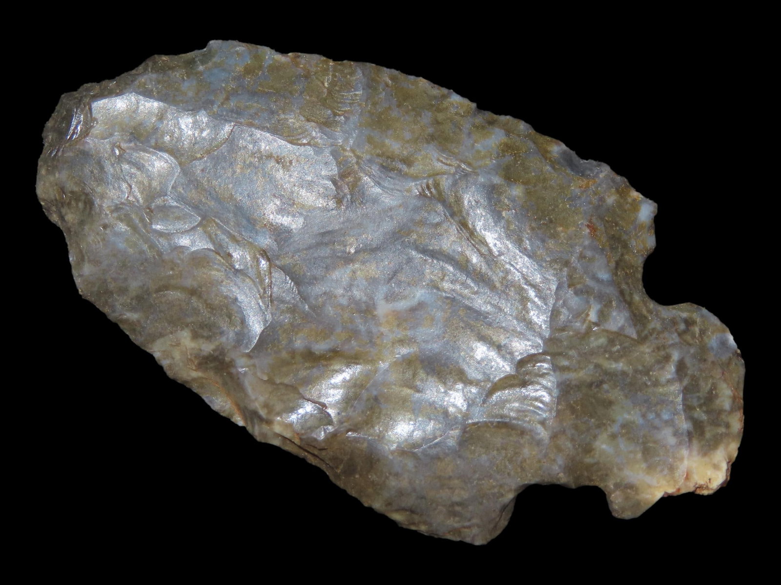 2 3/8?? Corner Notched Late Archaic Stemmed Point, 4500-2500 BC, Reddish-Gray Dover Chert, Found in: 2 3/8” Corner Notched Late Archaic Stemmed Point, 4500-2500 BC, Reddish-Gray Dover Chert, Found in the Mid-South