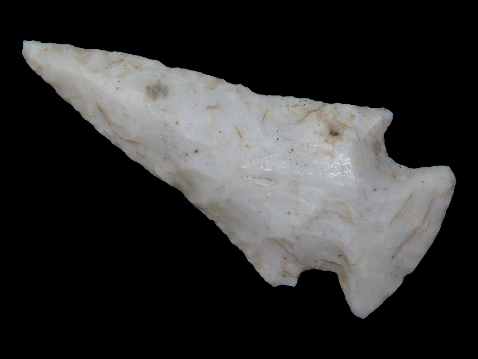 2 3/4?? Snyder Point, Early Archaic, 7500-6000 BC, Burlington Chert, Central Mississippi Valley: 2 3/4” Snyder Point, Early Archaic, 7500-6000 BC, Burlington Chert, Central Mississippi Valley