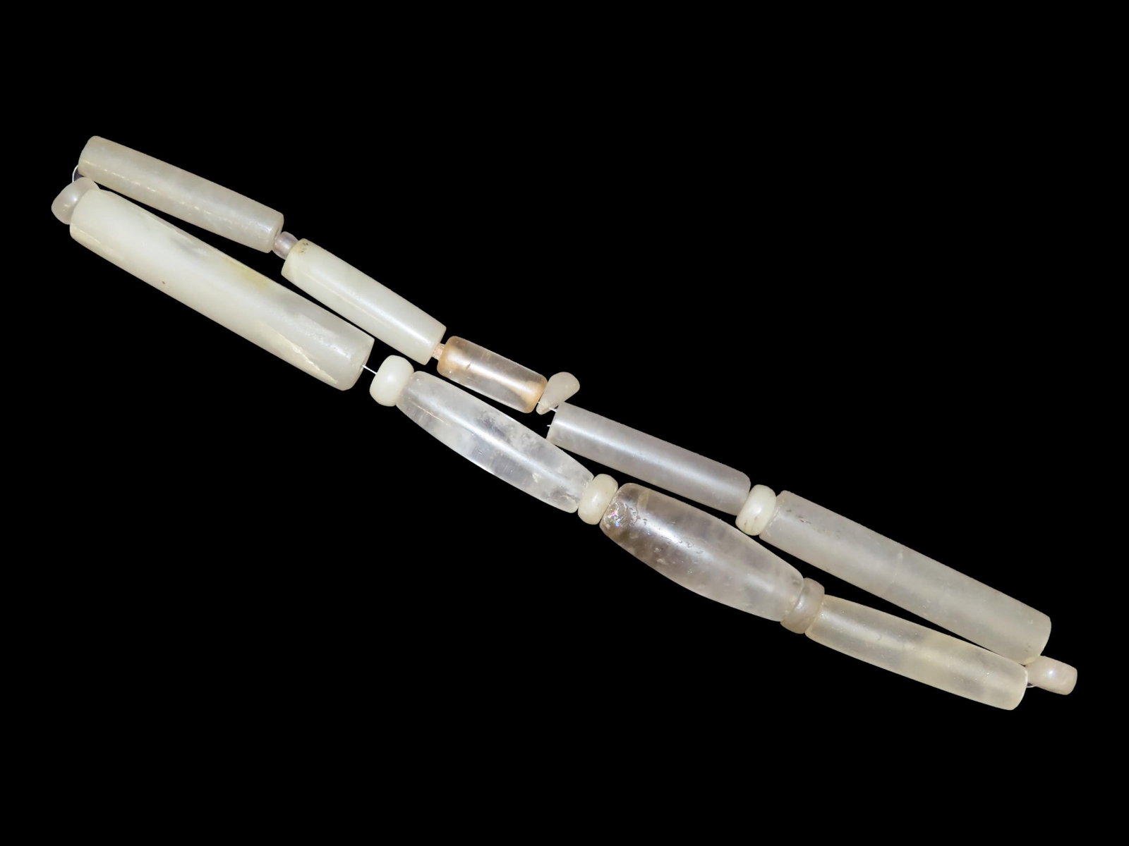10 1/2?? Pre-Columbian Crystal Quartz Tube Beads, from Guatemala/Belize (1 of 8)