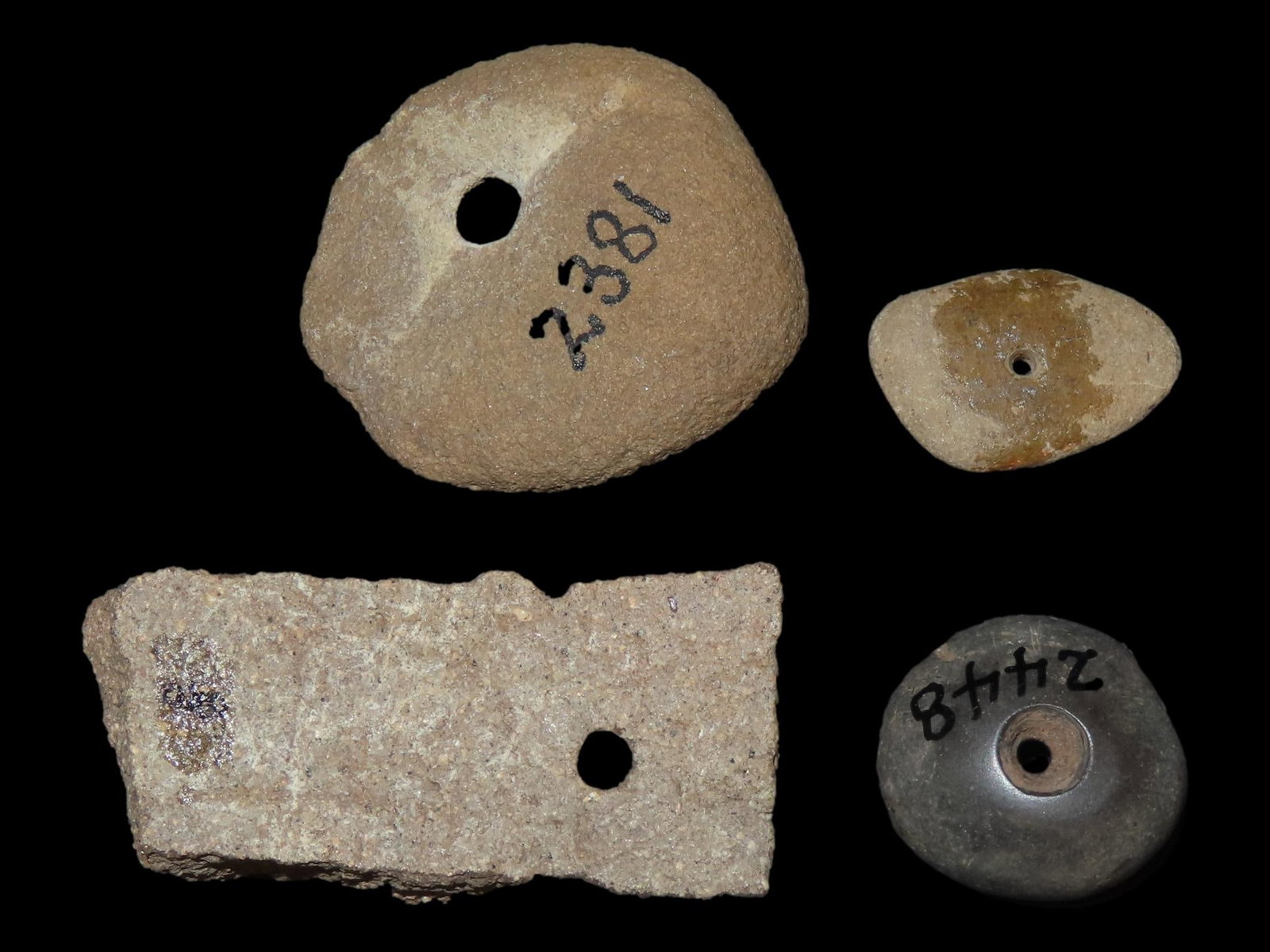 Lot of 5 Pendant / Beads, J.J. Currie Ranch, Palo Duro Canyon, Randall Co., Texas: Lot of 5 Pendant / Beads, J.J. Currie Ranch, Palo Duro Canyon, Randall Co., Texas