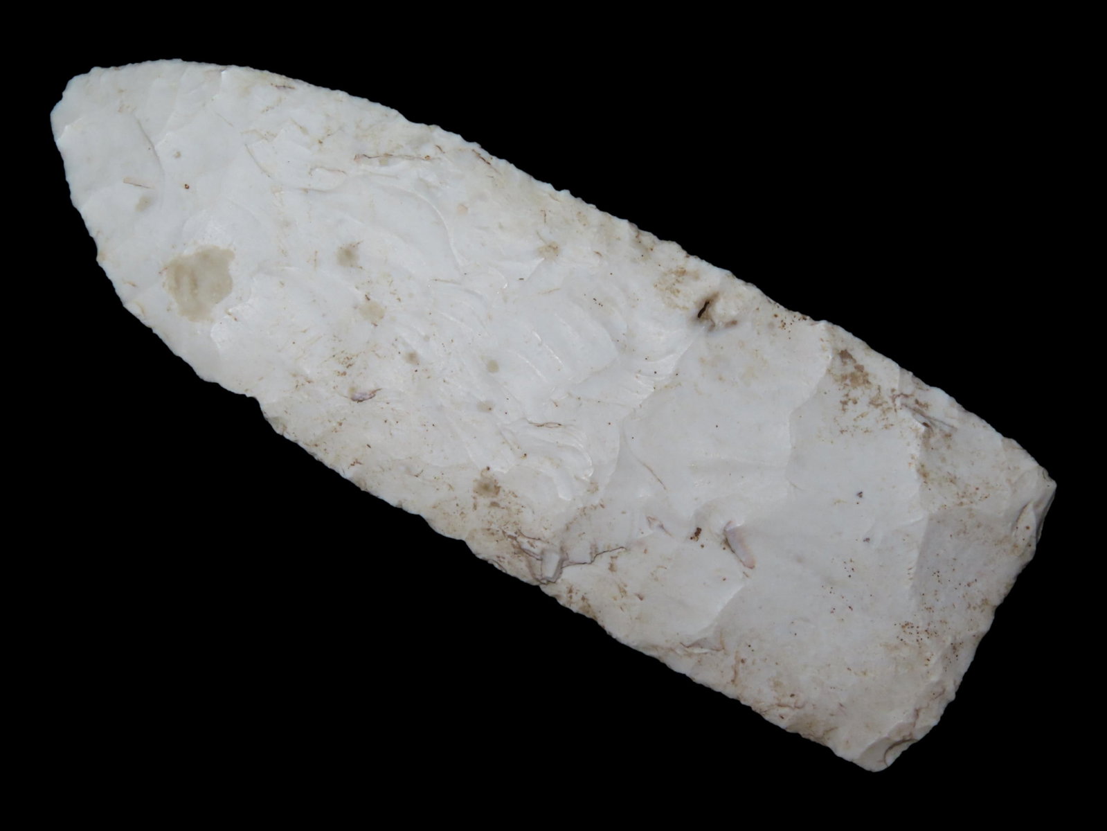 5 1/2?? x 2?? Stanfield Knife, White Burlington, Warsaw, Hancock Co., Illinois, American: 5 1/2” x 2” Stanfield Knife, White Burlington, Warsaw, Hancock Co., Illinois, American Antiquities COA
