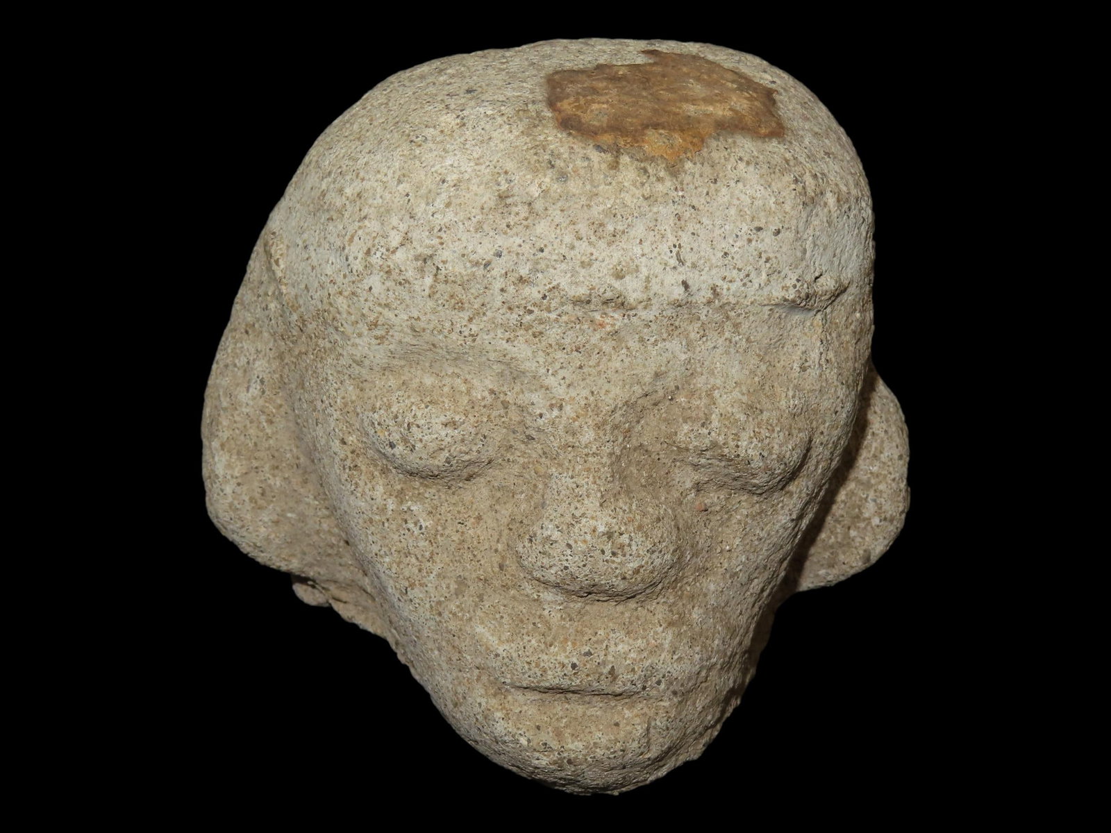 4 1/2?? x 3 5/8?? Pre-Columbian Stone Head, from Belize, Ex. Anderson Collection (1 of 8)