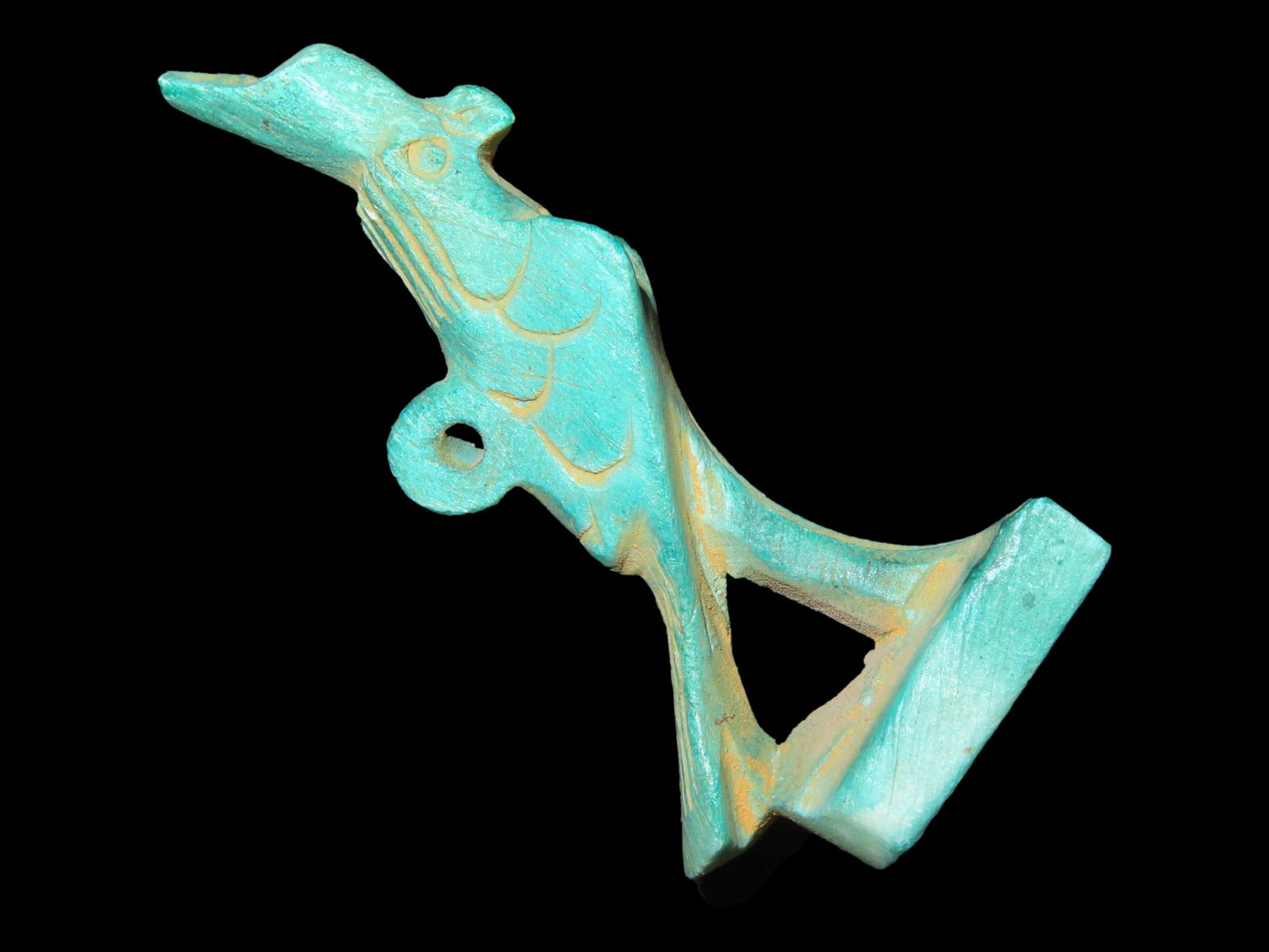 2 1/8?? Antique Egyptian Falcon Pendant Representing God of Horus: 2 1/8” Antique Egyptian Falcon Pendant Representing God of Horus