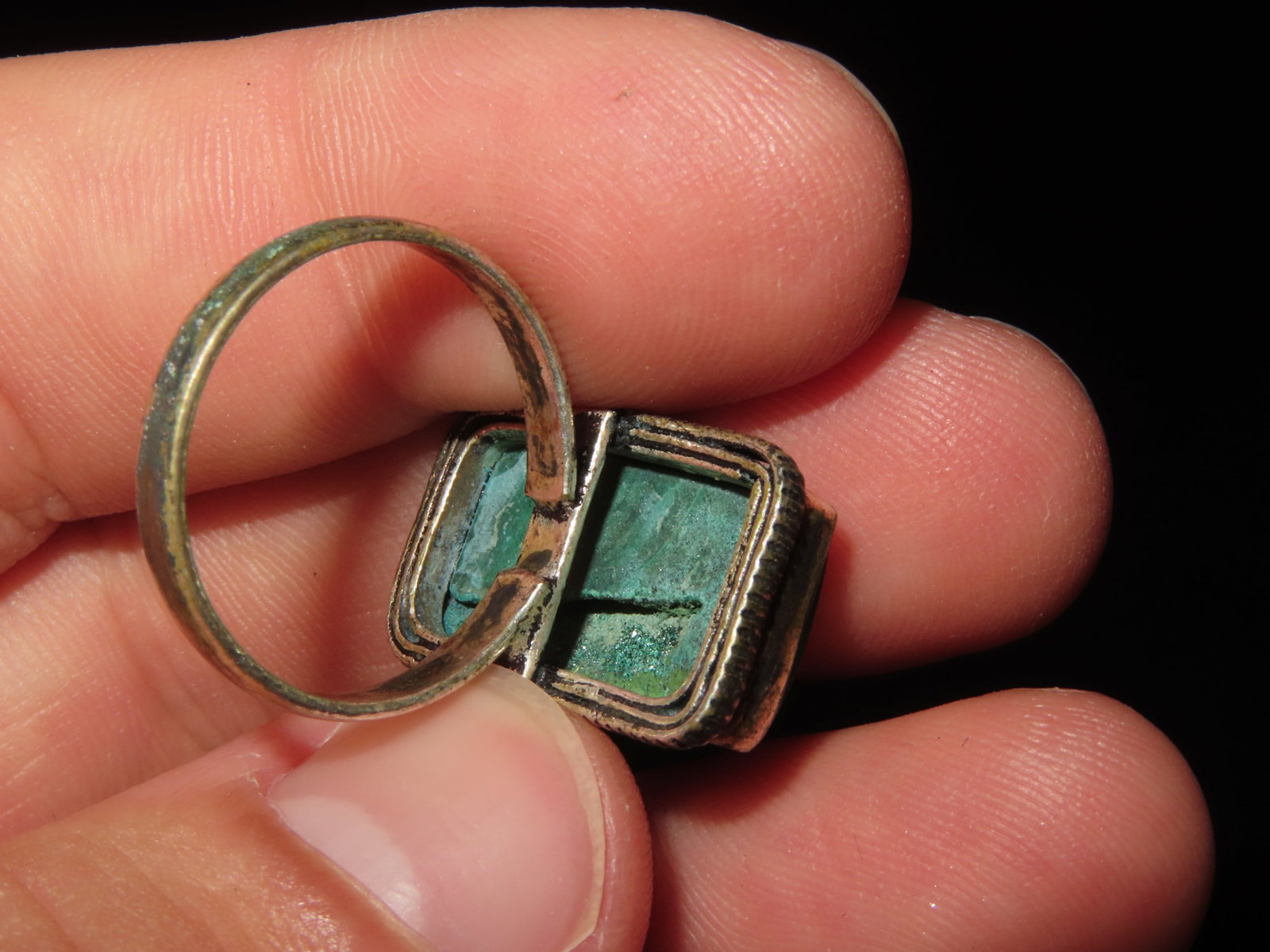 Size 8 Malachite Vintage Ring - 3