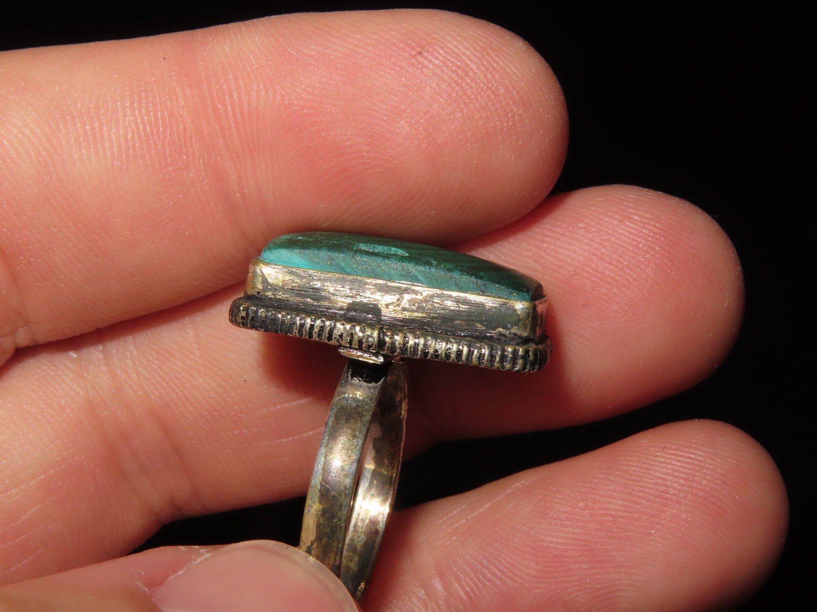 Size 8 Malachite Vintage Ring - 4