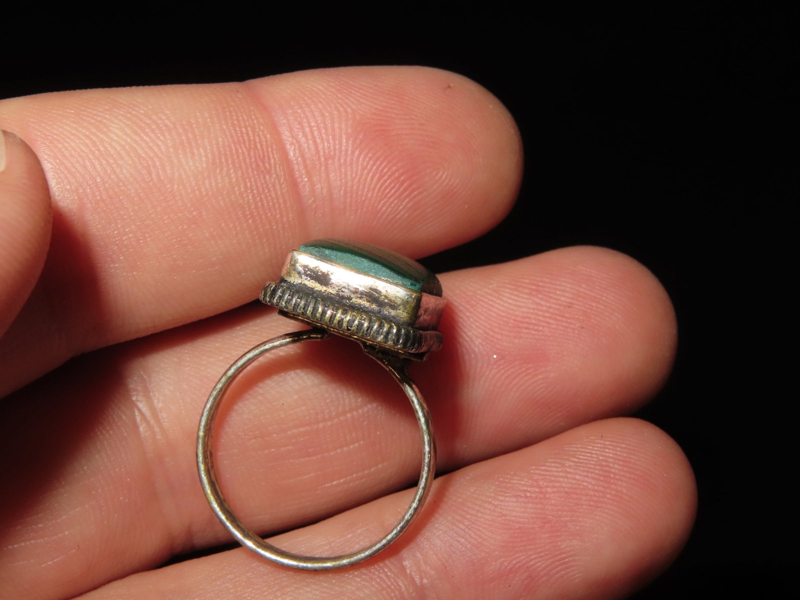 Size 8 Malachite Vintage Ring - 5