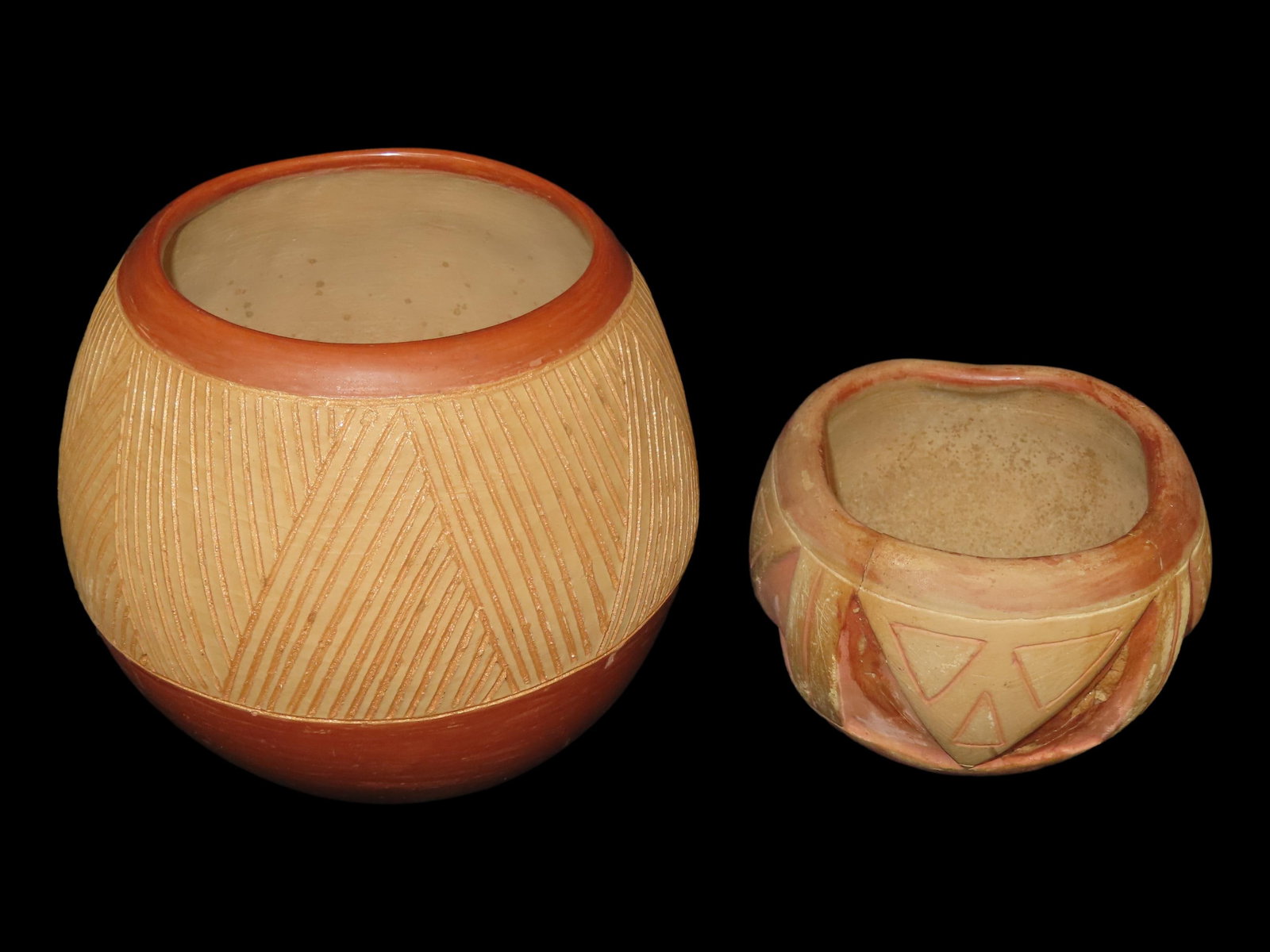 Lot of 2 Southwest Pots, One Signed on Bottom (1 of 8)