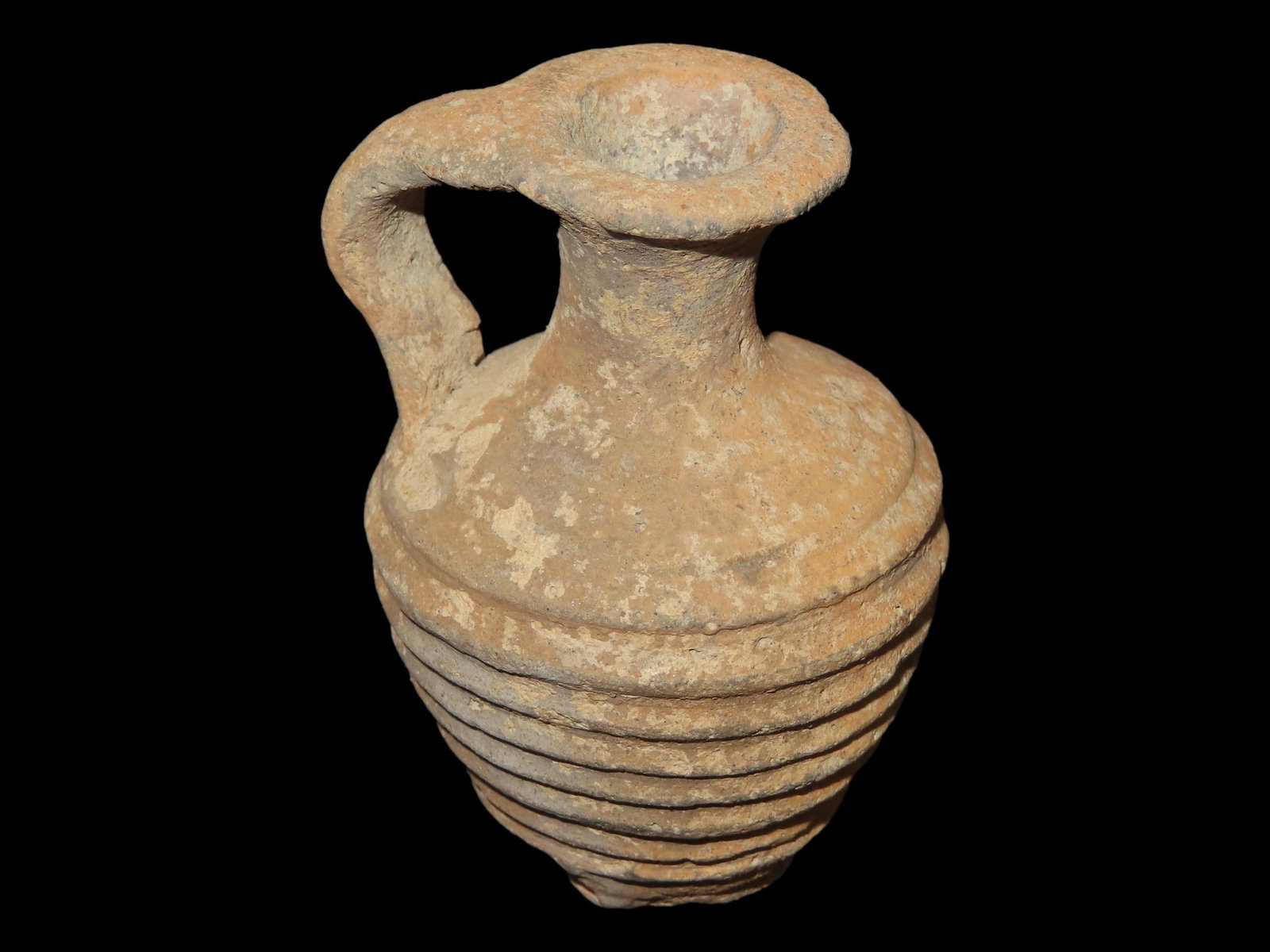 2 3/4?? Ancient Phoenician Ceramic Jug or Ribbed Oil Jug, 1st Century BC to 7th Century AD, (1 of 10)