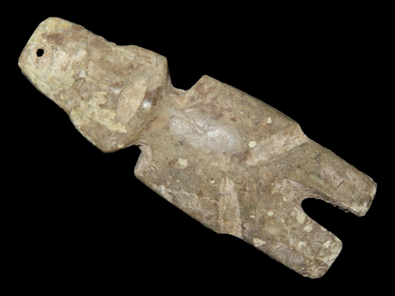 2 3/4?? x 7/8?? Pre-Columbian Mezcala Anthropomorphic Axe God Figure Pendant, Guerrero Region of (1 of 10)