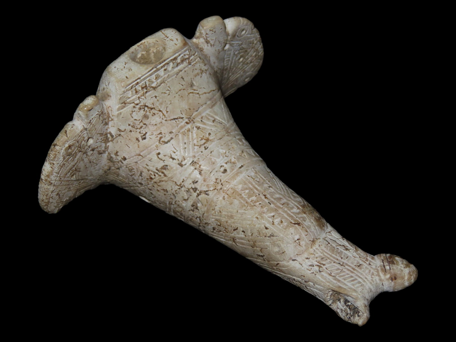 4 5/8?? x 3 3/4?? Pre-Columbian Tairona Engraved Conch Shell Dipper, from Colombia, South America, (1 of 11)